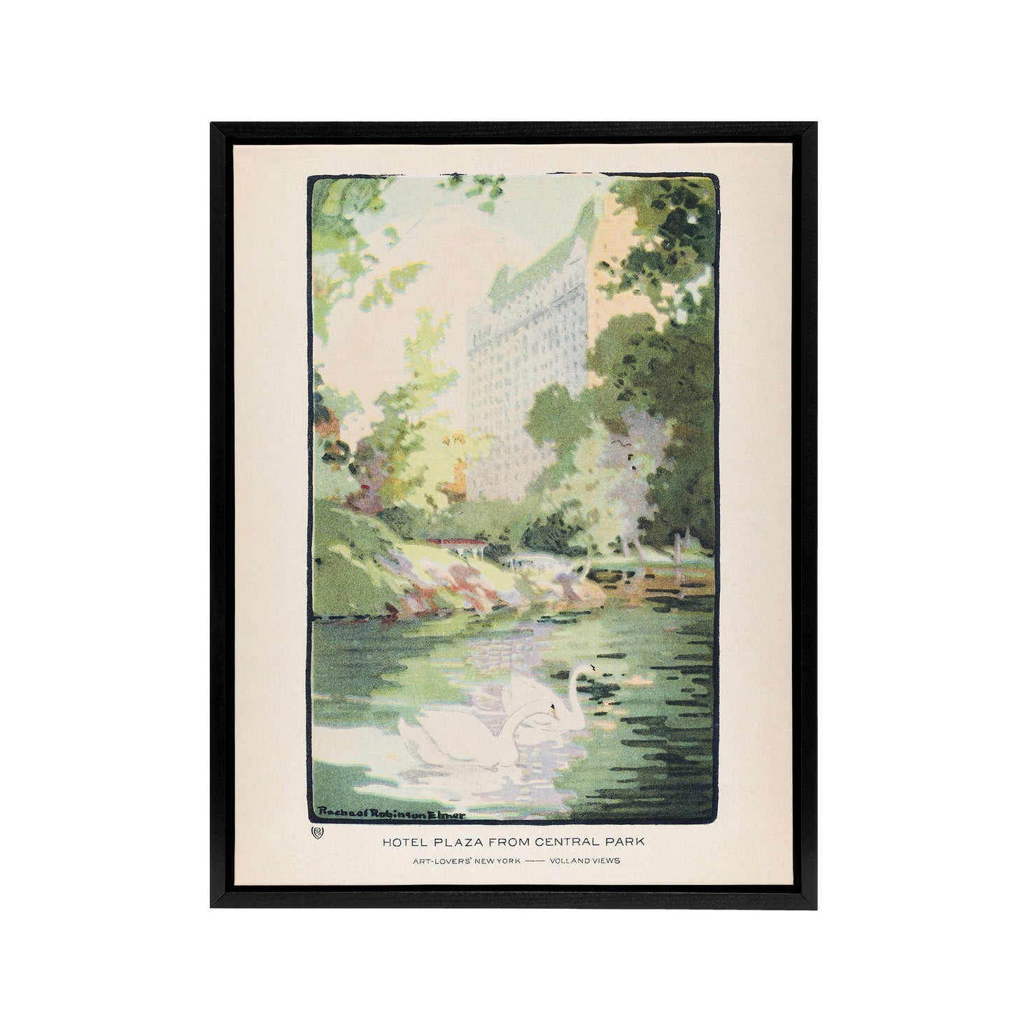 Hotel Plaza from Central Park Elmer Framed Canvas Wall Art Print