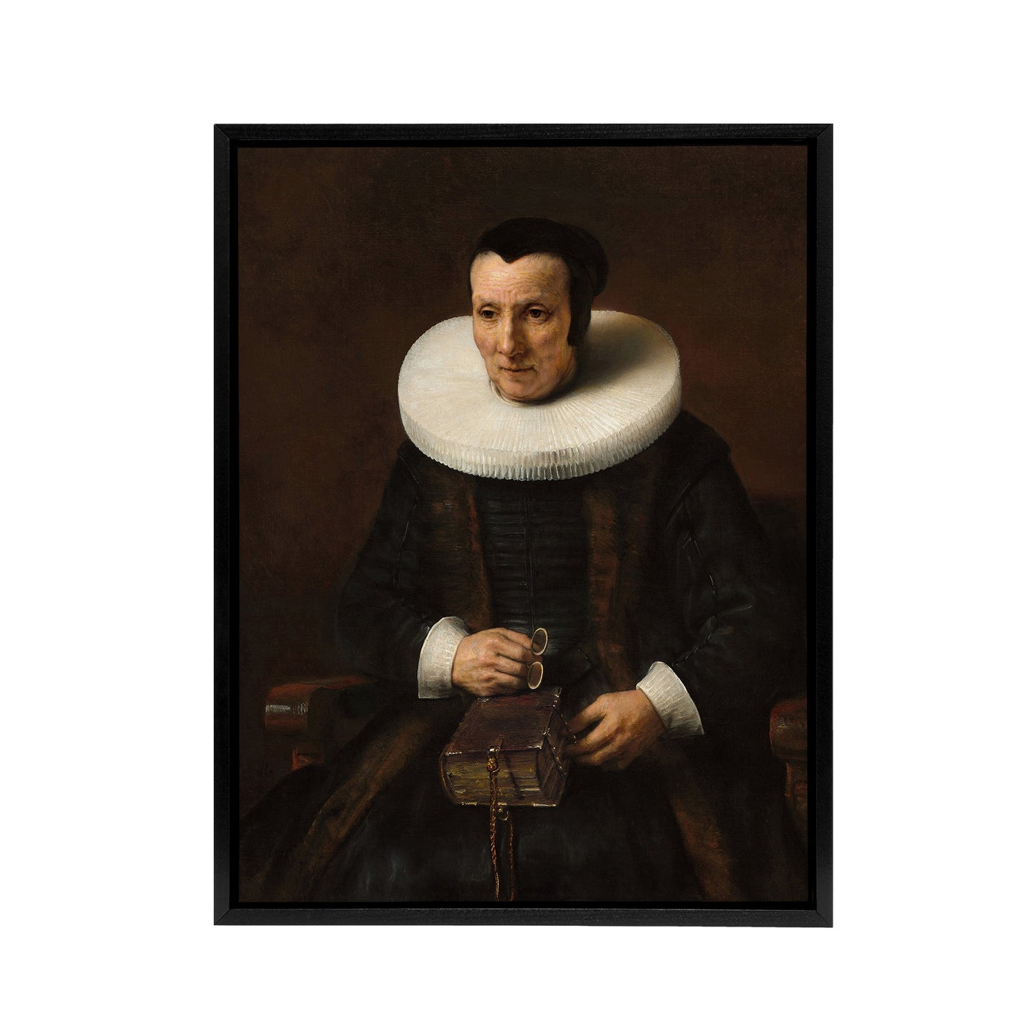 Old Lady with a Book Rembrandt van Rijn Framed Canvas Wall Art Print