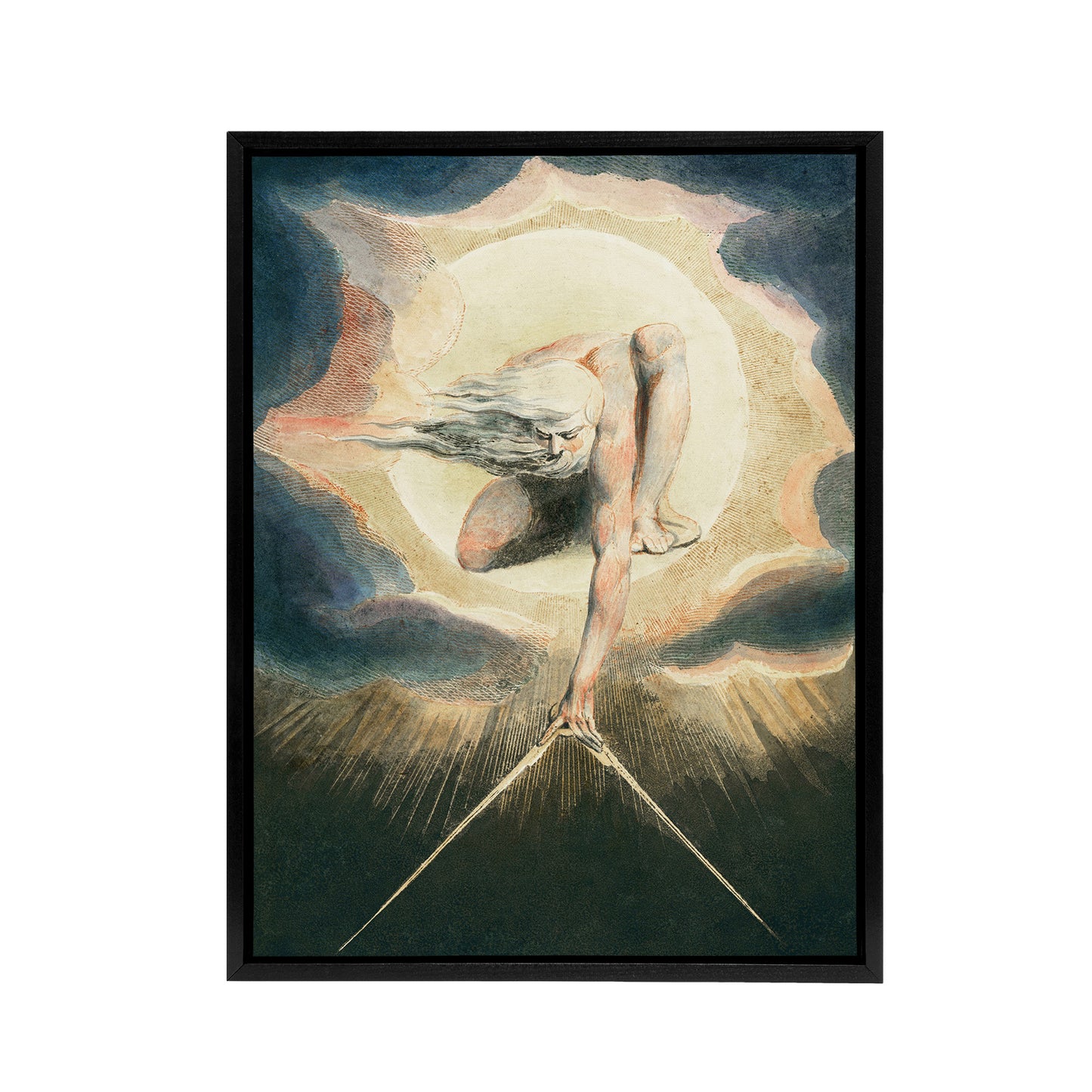 Ancient of Days Setting Compass to Earth Blake Framed Canvas Wall Art Print