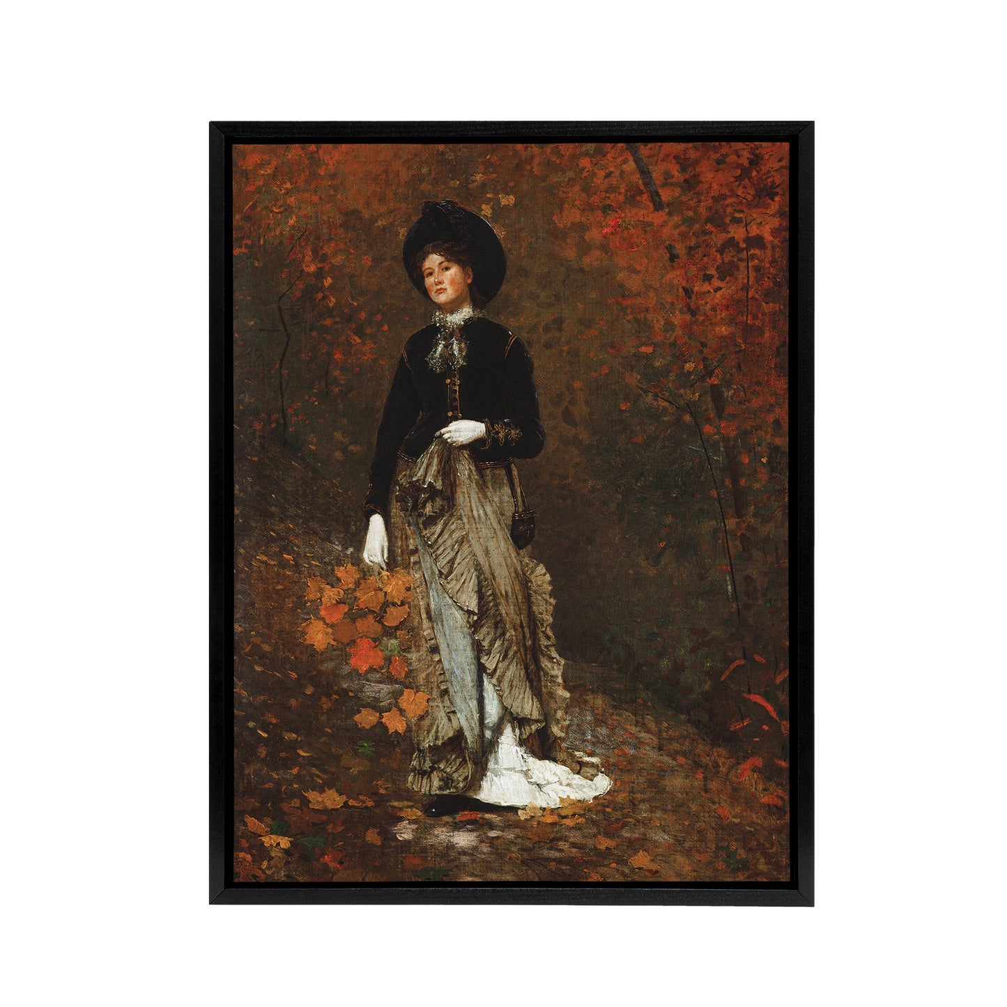 Autumn Woman Portrait Winslow Homer Framed Canvas Wall Art Print