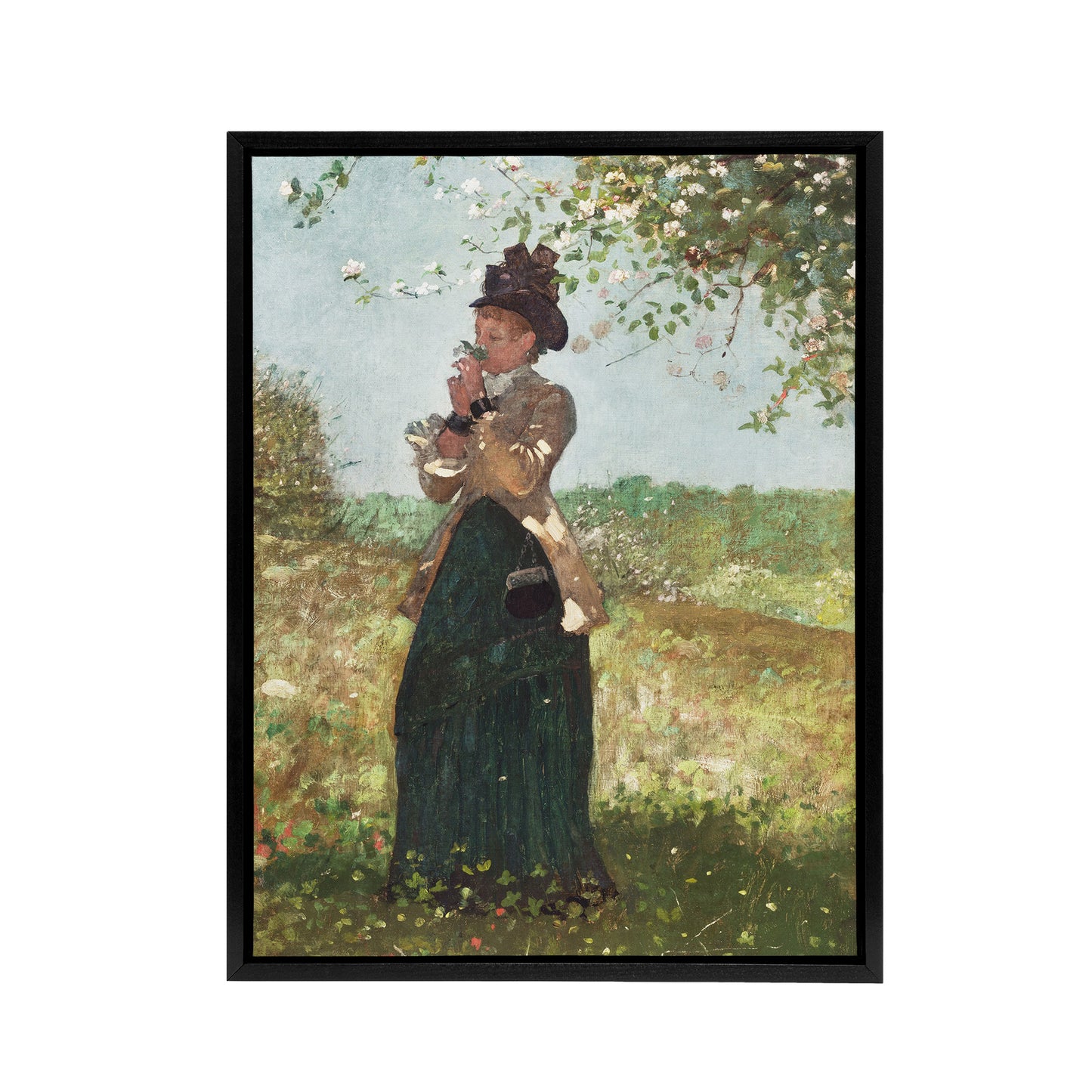 Young Woman in a Yellow Jacket Winslow Homer Framed Canvas Wall Art Print