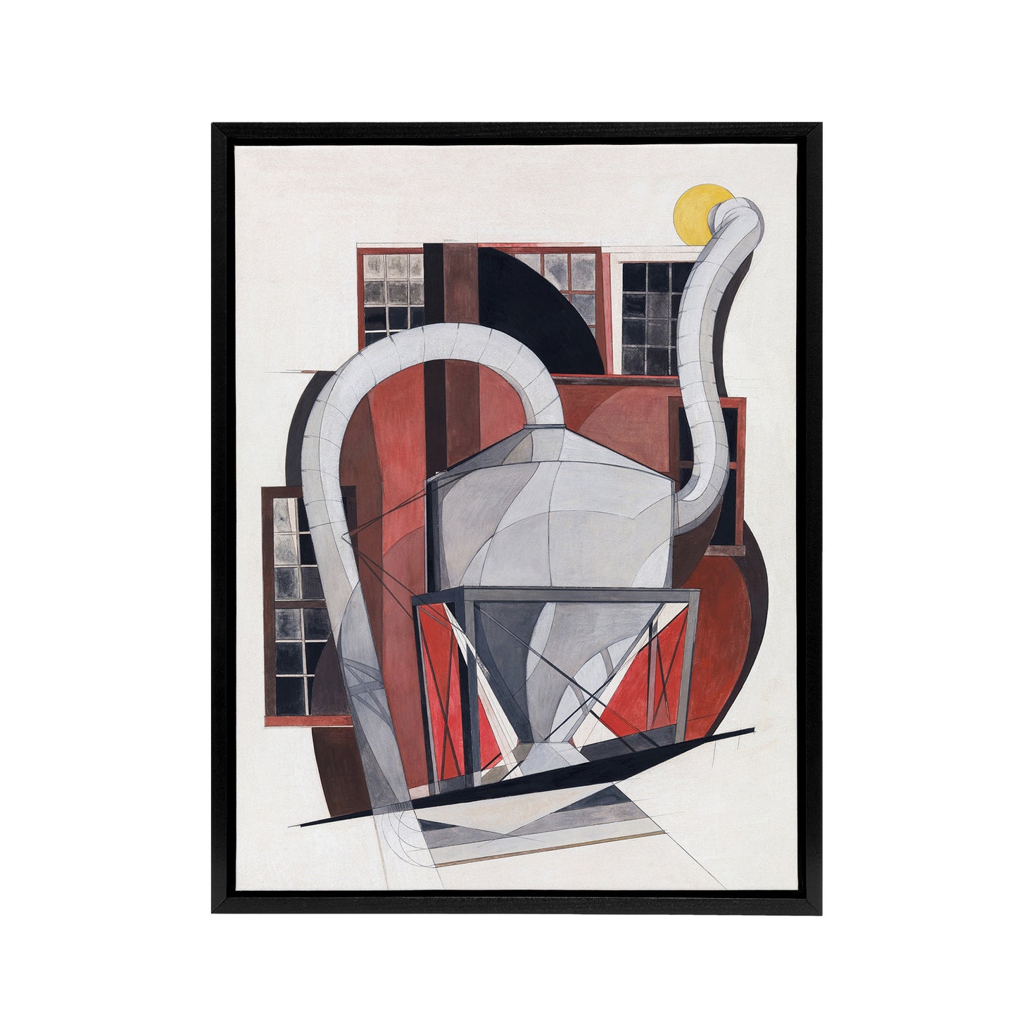 Industrial Machinery Cubist Painting Demuth Framed Canvas Wall Art Print