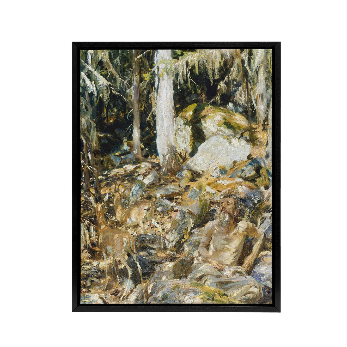 Il Solitario The Hermit in the Forest Sargent Framed Canvas Wall Art Print