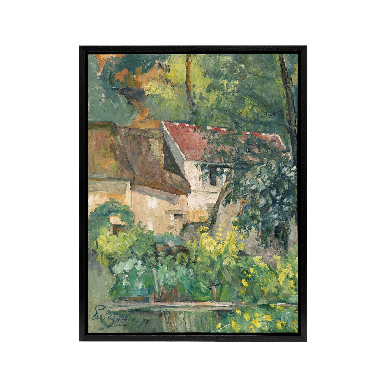 House of Pere Lacroix in Auvers France Cezanne Framed Canvas Wall Art Print