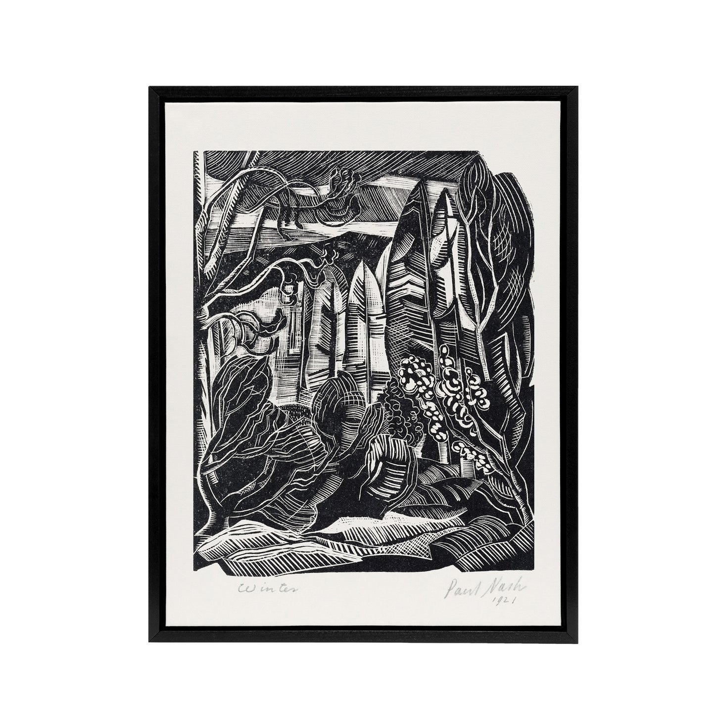 Winter in Hampden Black White Landscape Nash Framed Canvas Wall Art Print