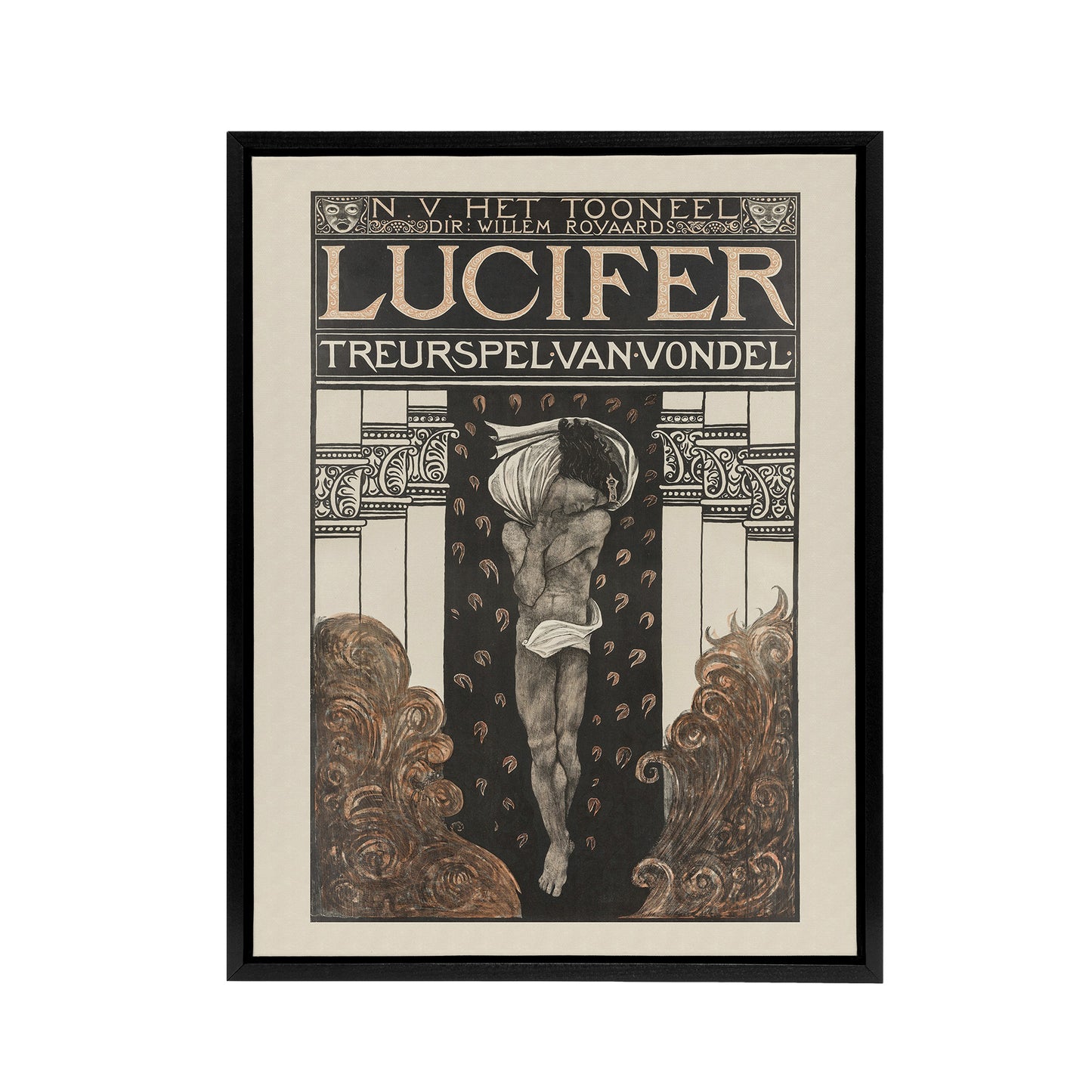 Lucifer Mourning Game Theatre Poster Holst Framed Canvas Wall Art Print