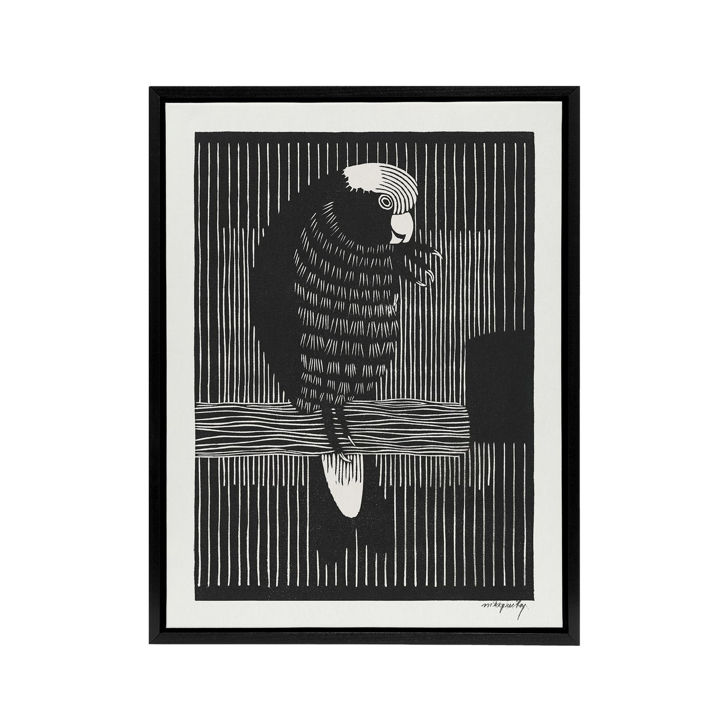 Stylised Galah Cockatoo Bird De Mesquita Framed Canvas Wall Art Print