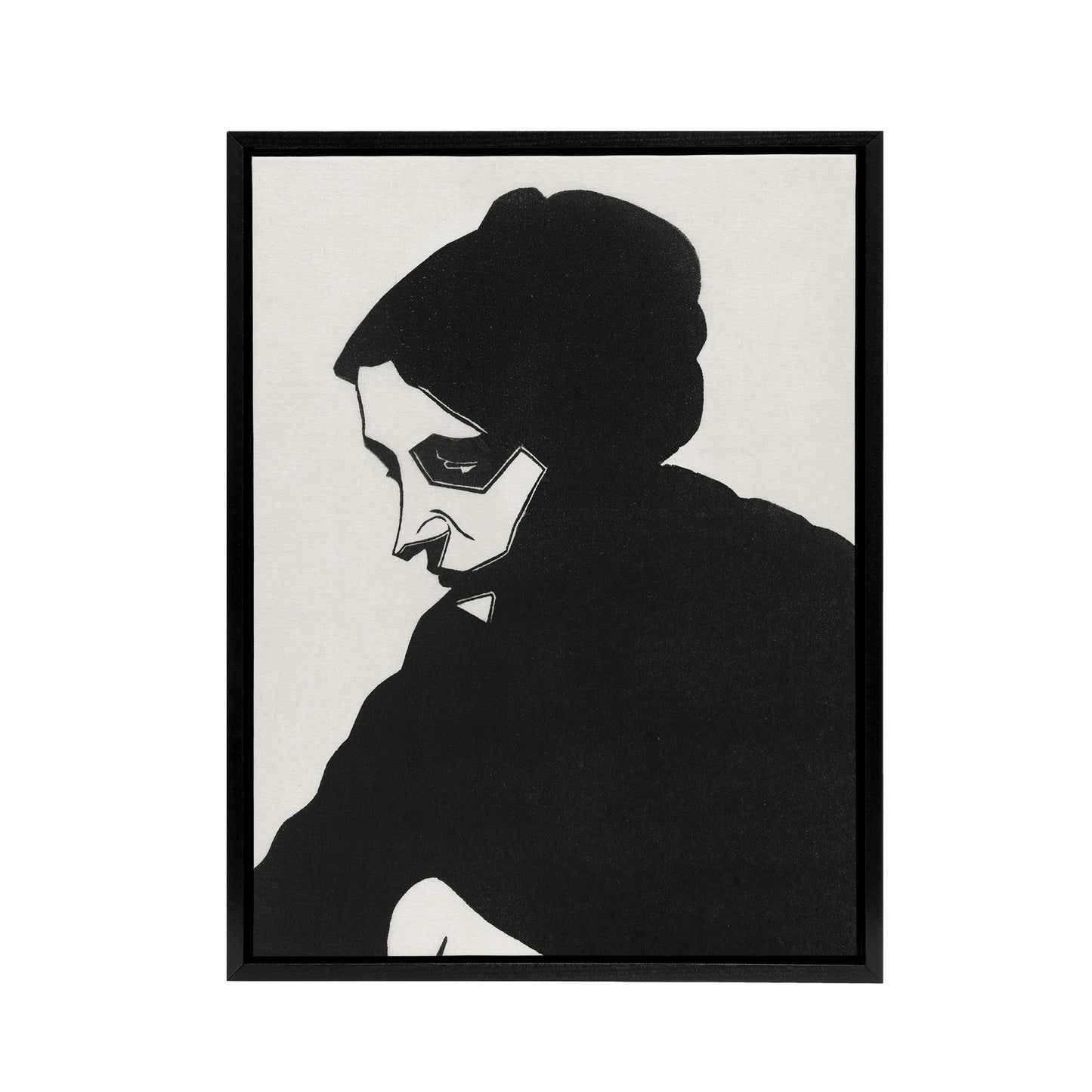 Stylised Portrait of a Woman De Mesquita Framed Canvas Wall Art Print