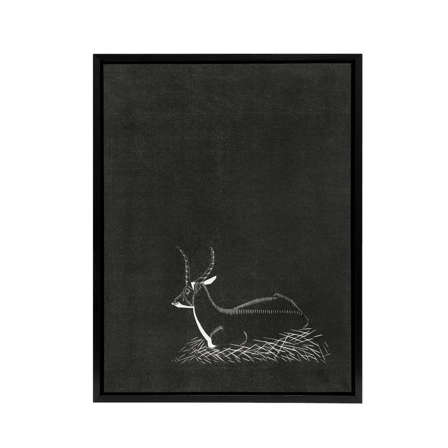 Stylised Waterbuck Painting De Mesquita Framed Canvas Wall Art Print