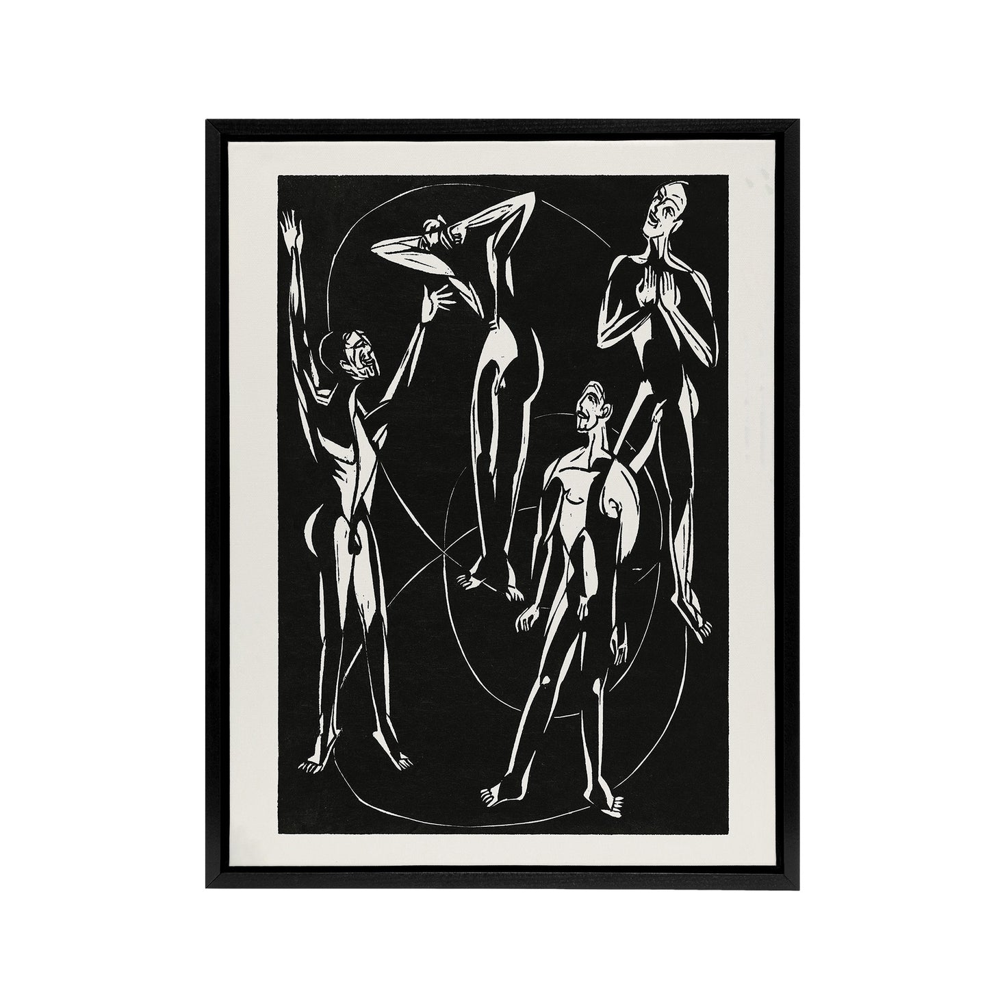Feelings Male Figure Motion Kirchner Black Framed Canvas Wall Art Print