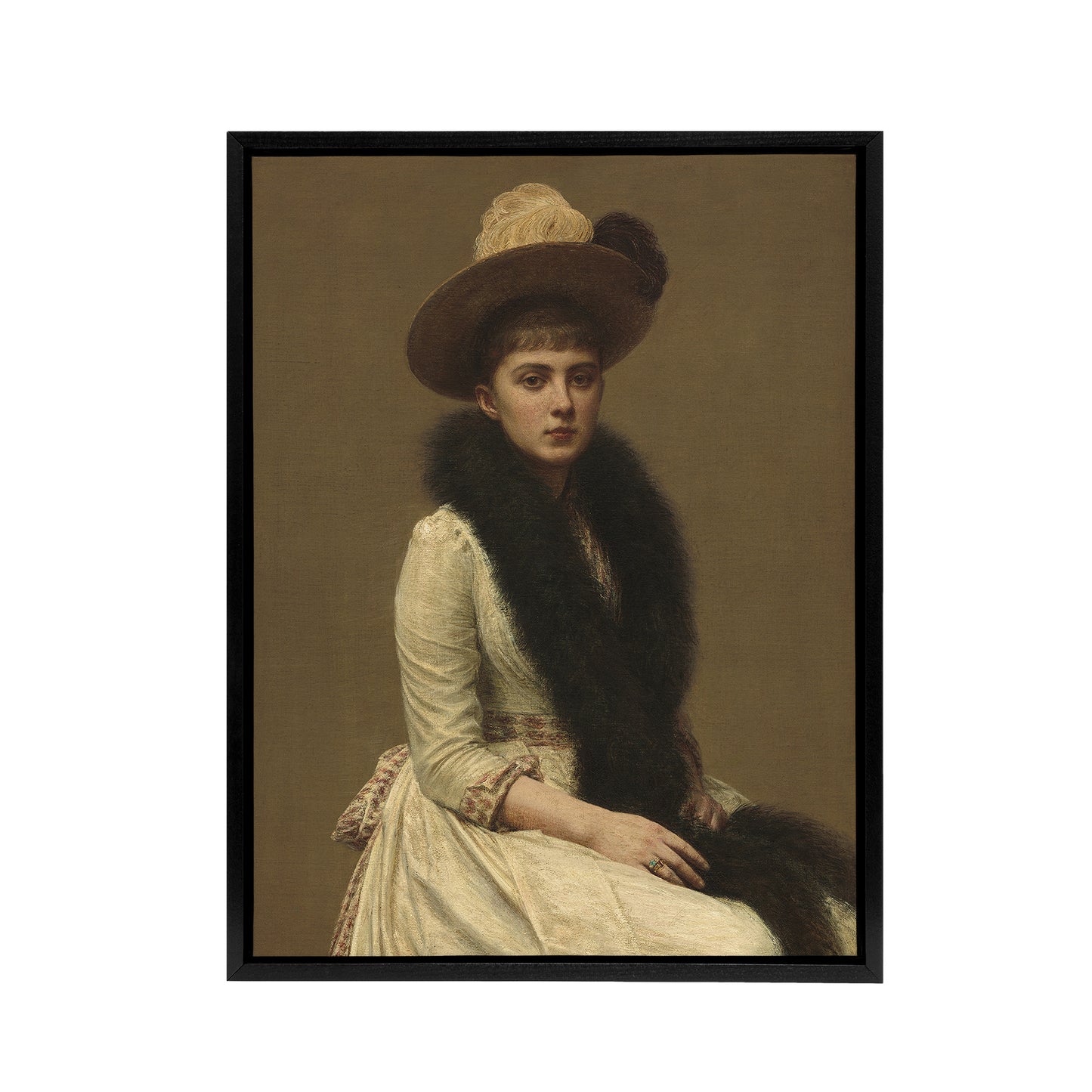 Artists Niece Sonia Portrait Latour Black Framed Canvas Wall Art Print