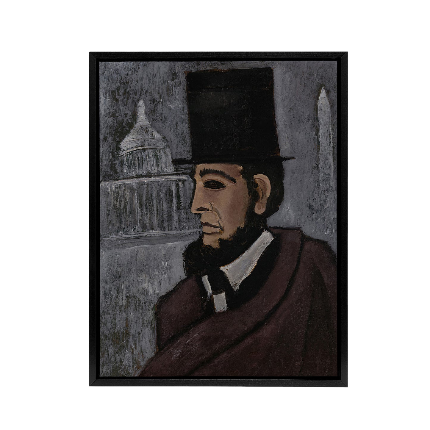 Weary of the Truth Abraham Lincoln Hartley Black Framed Canvas Wall Art