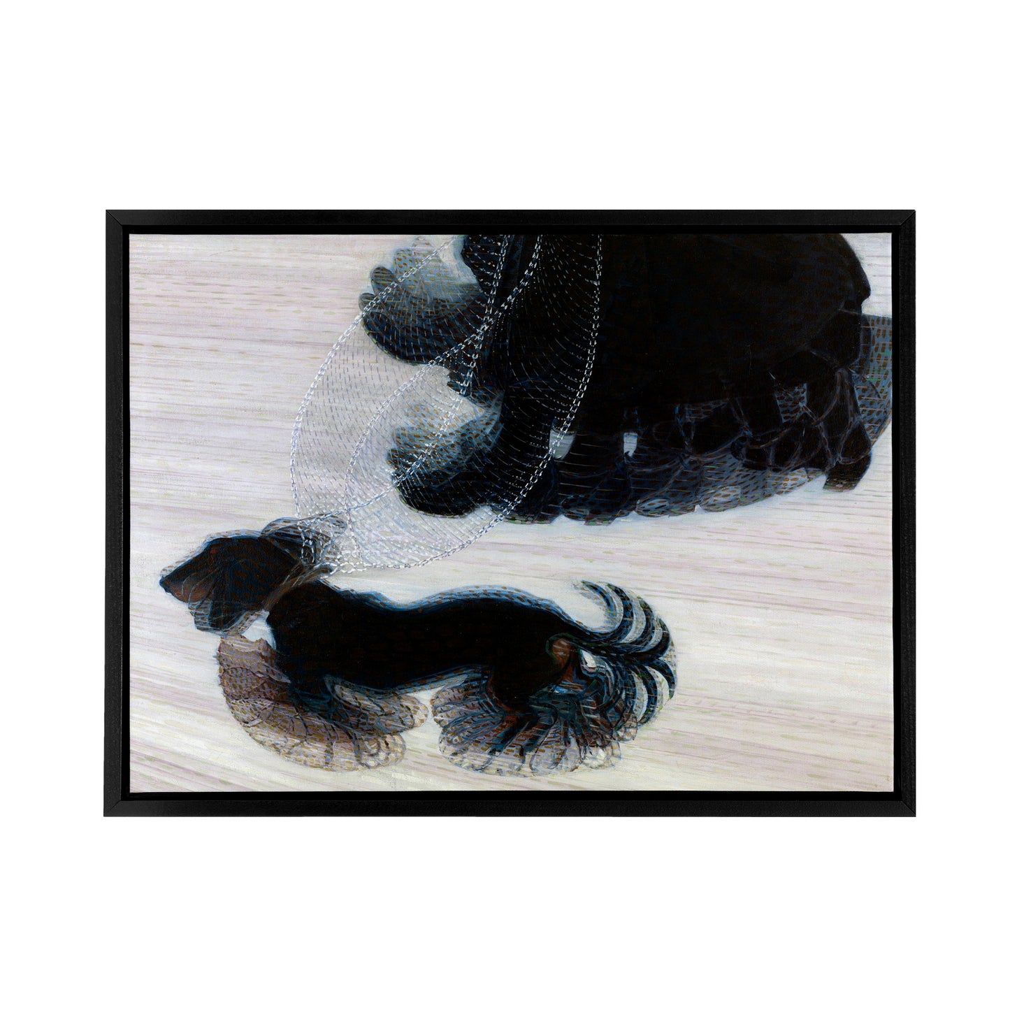 Giacomo Balla Dynamism Of A Dog On A Leash Black Framed Canvas Art Print