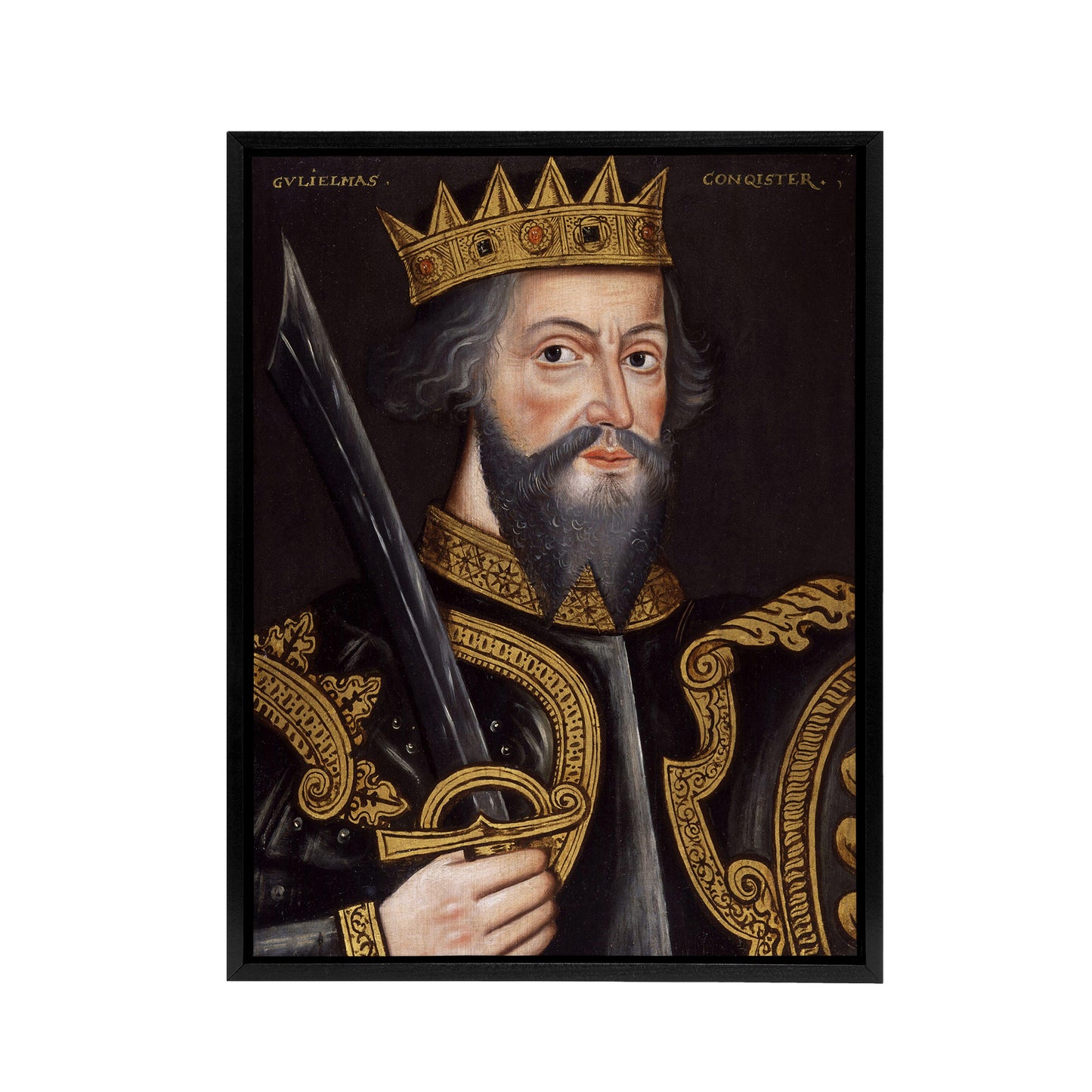 King William I Of England The Conqueror Black Framed Canvas Wall Art Print