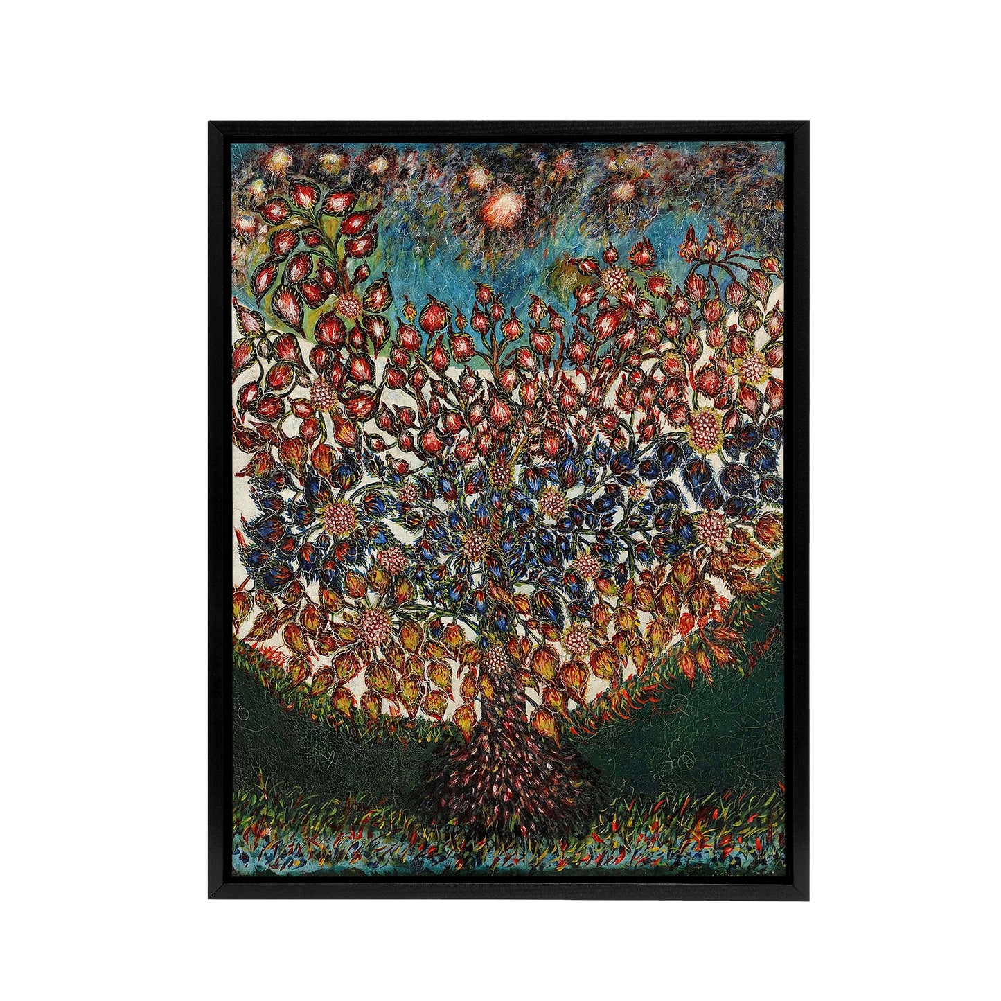 Seraphine Louis Garden of Eden Tree Of Life Black Framed Canvas Wall Art