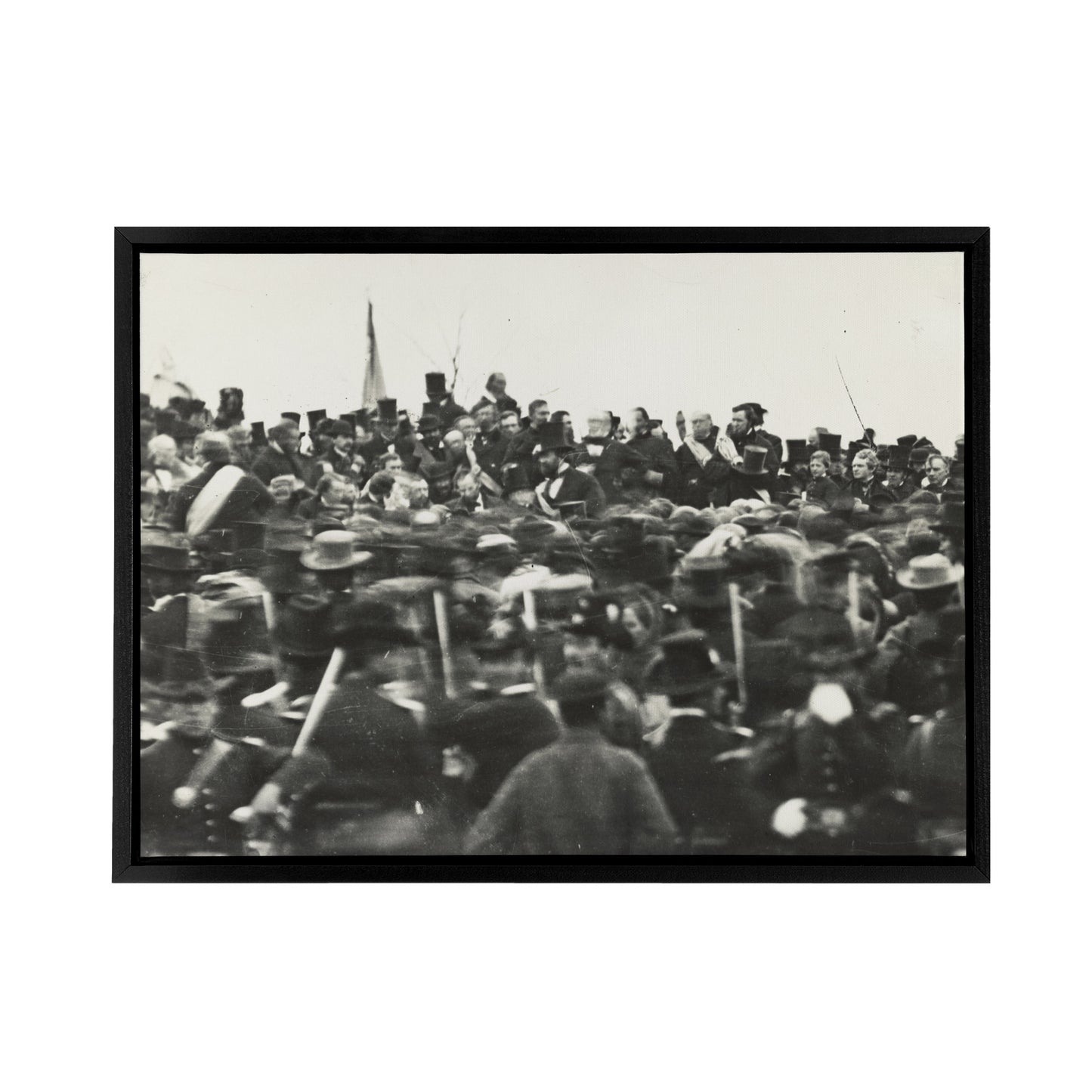 President Abraham Lincoln Gettysburg Address Black Framed Canvas Wall Art