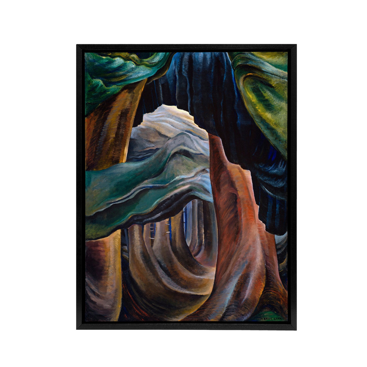 Emily Carr Forest British Columbia Black Framed Canvas Wall Art Print