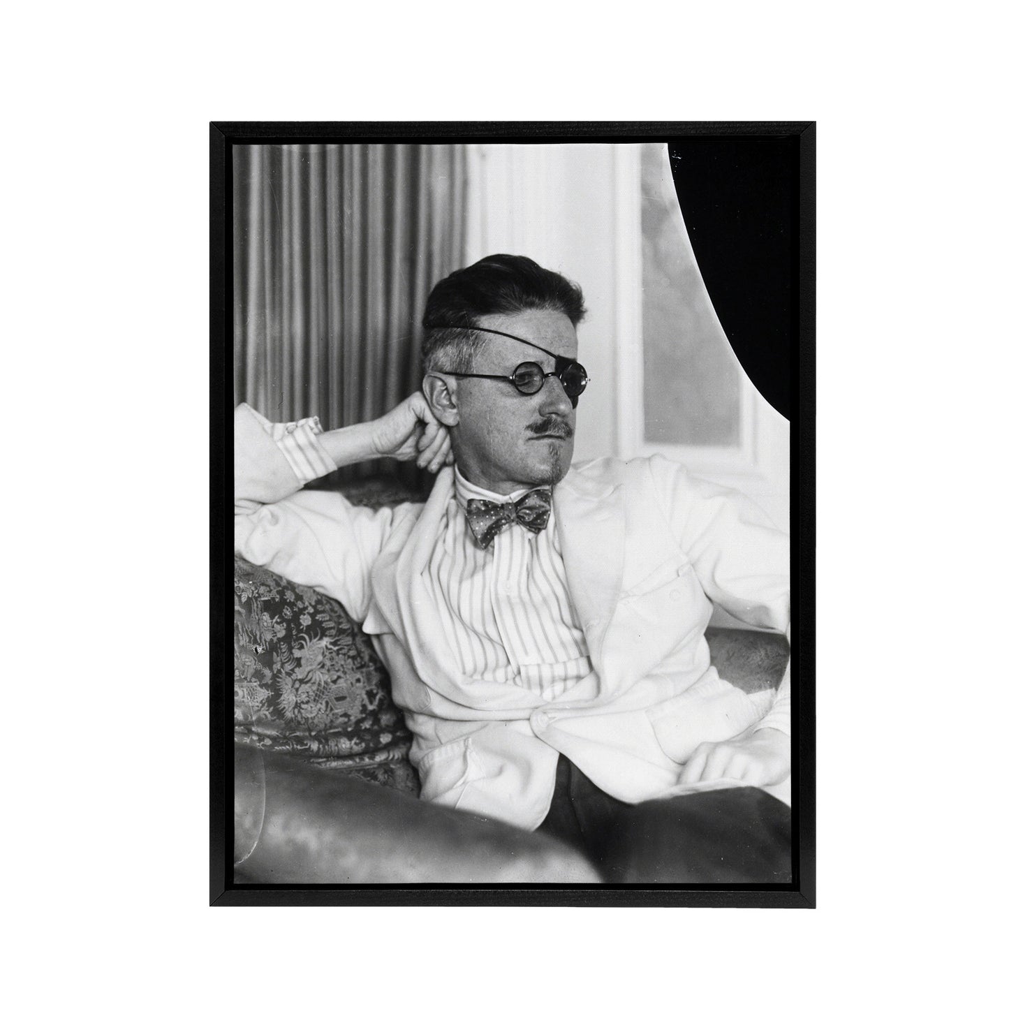 Abbott James Joyce Eye Patch Writer Black Framed Canvas Wall Art Print