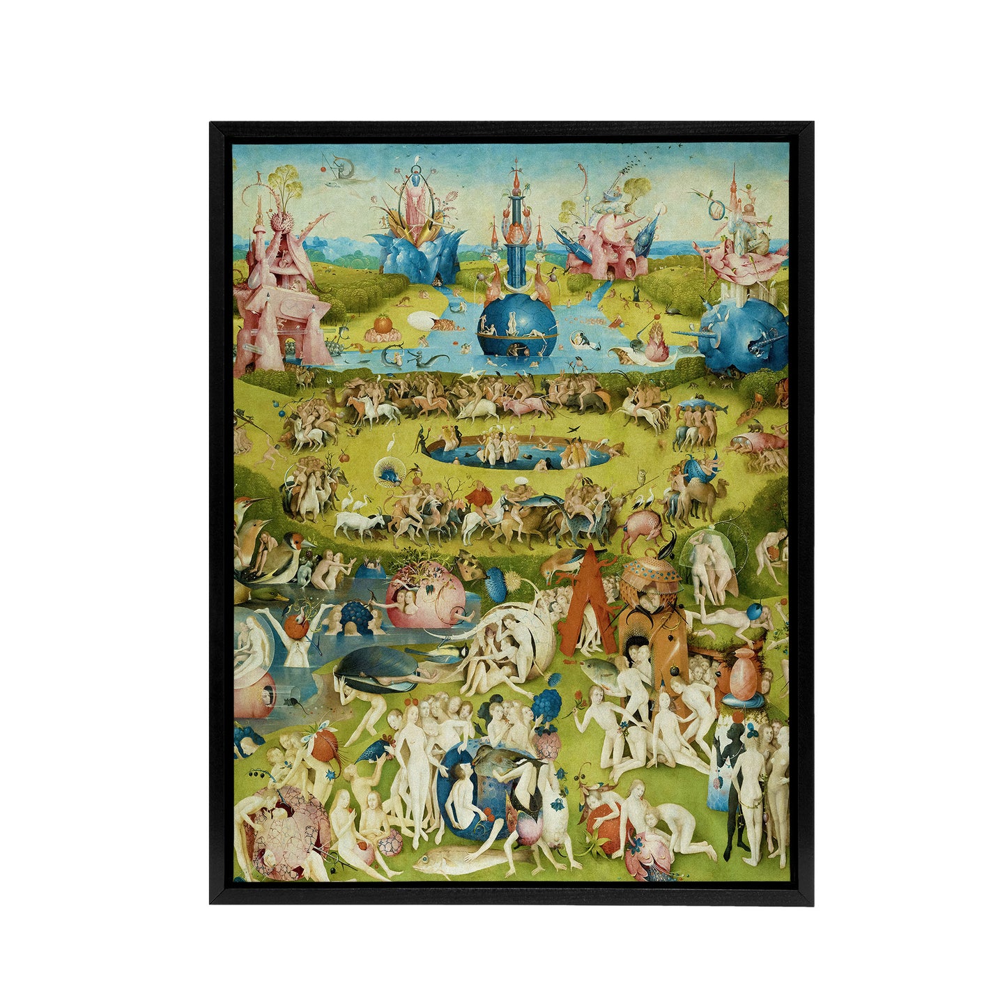 Bosch Garden Earthly Delights Black Framed Canvas Wall Art Print