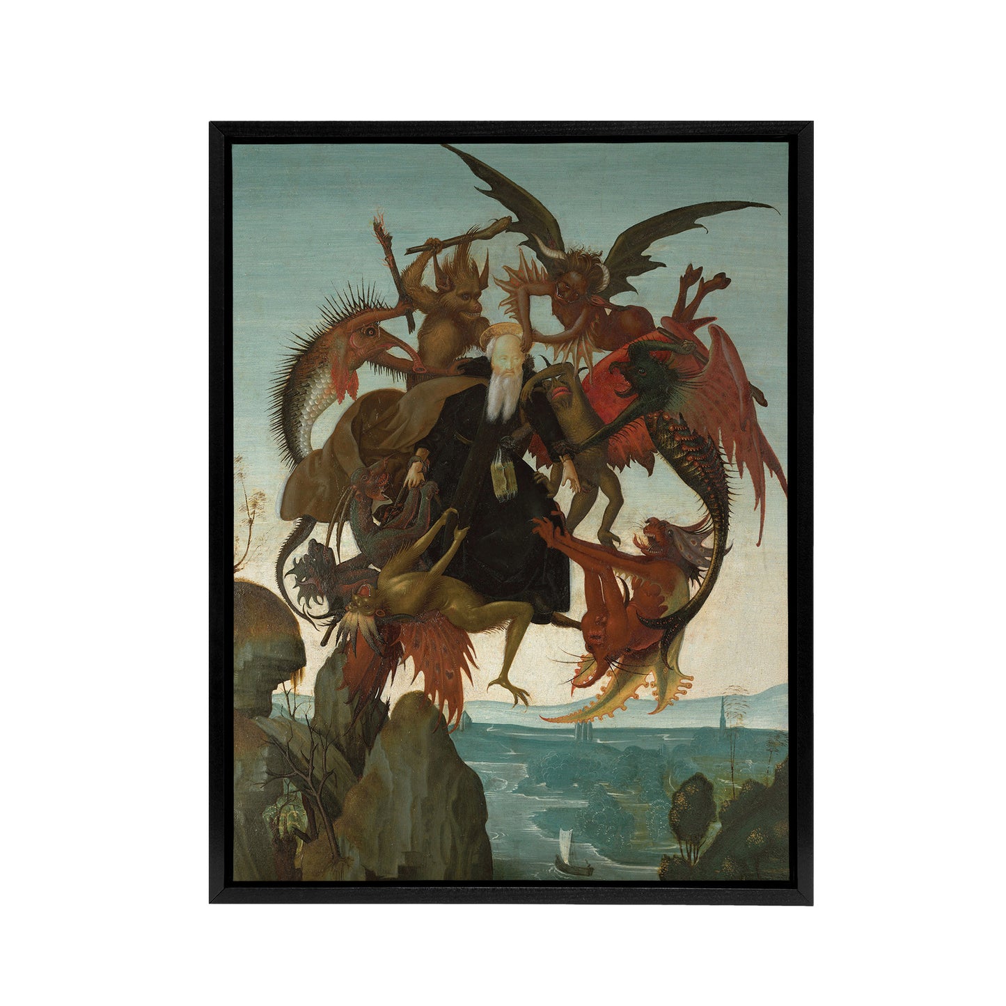 Michelangelo Buonarroti Torment St Black Framed Canvas Wall Art Print