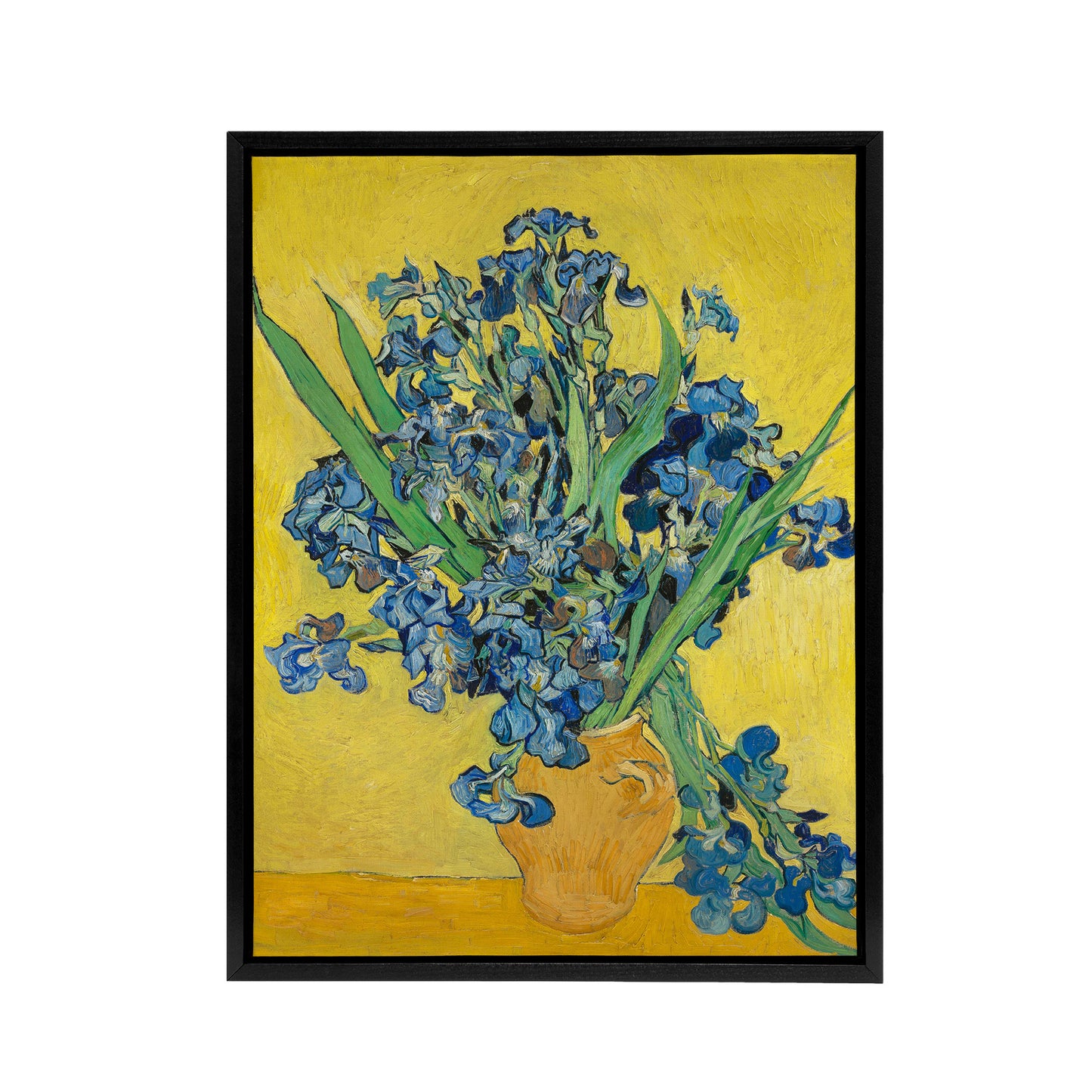 Van Gogh Irises Painting Black Framed Canvas Wall Art Print