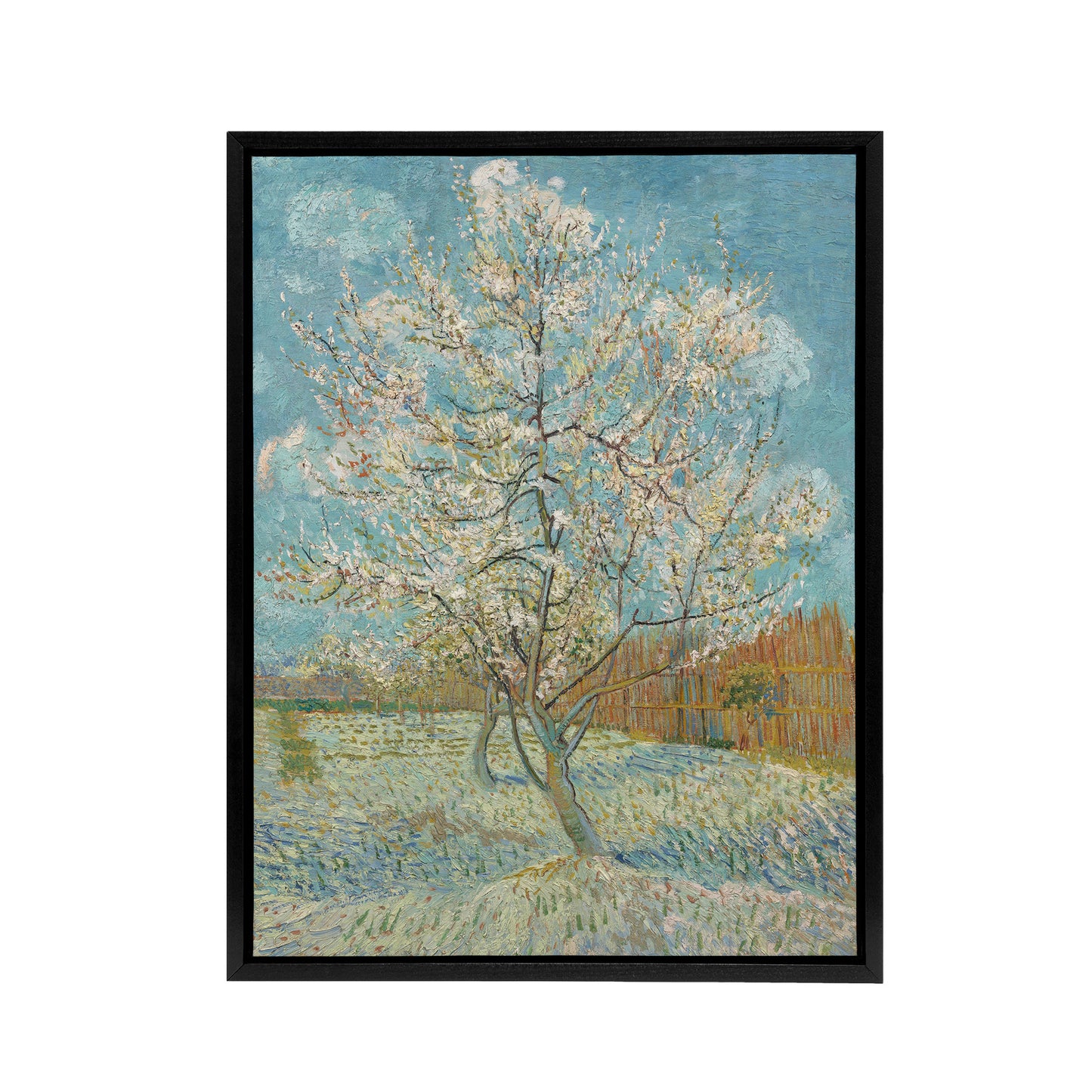 Van Gogh The Peach Tree Black Framed Canvas Wall Art Print