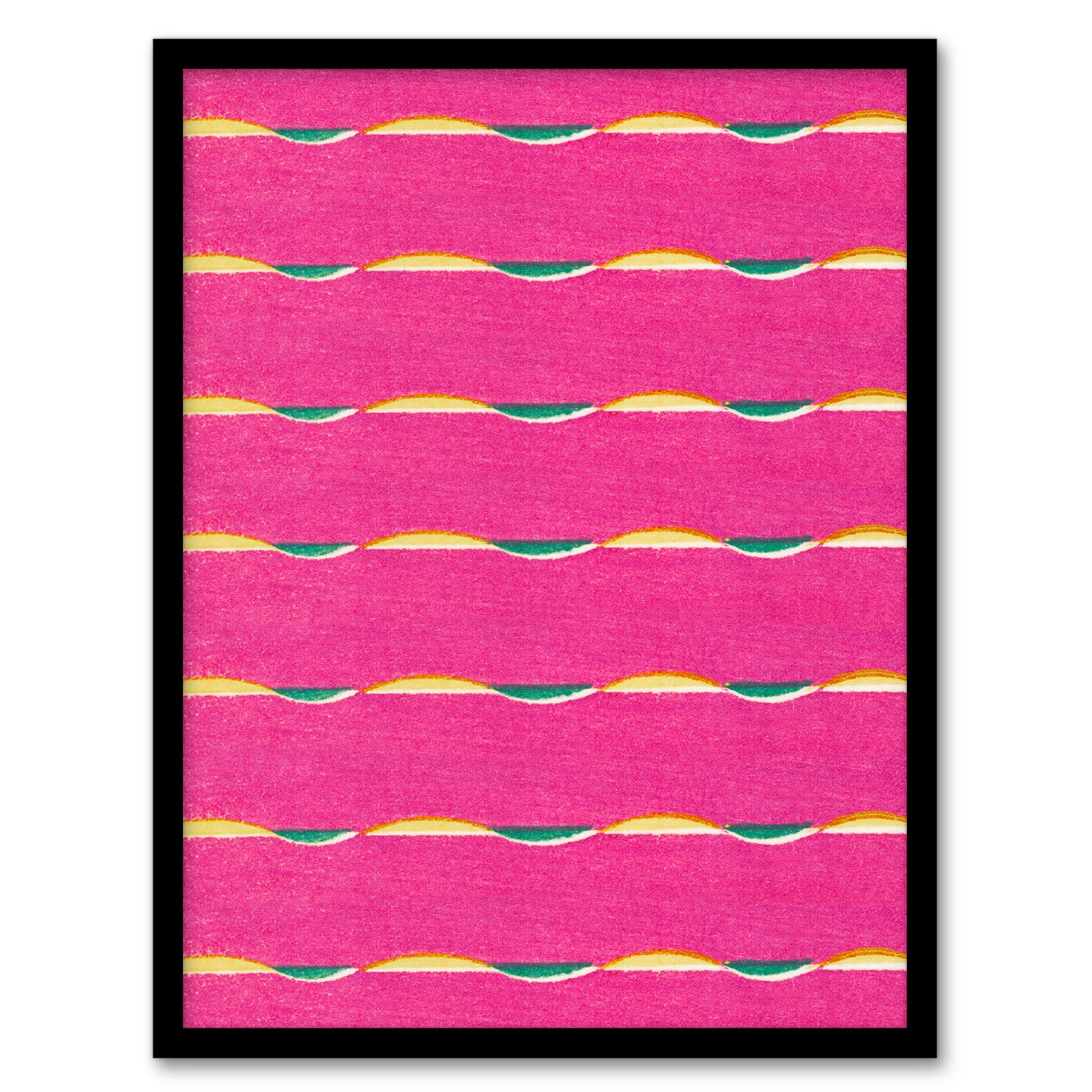 Furuya Korin Framed Wall Art Print Textile Pattern Vibrant Pink Home Décor
