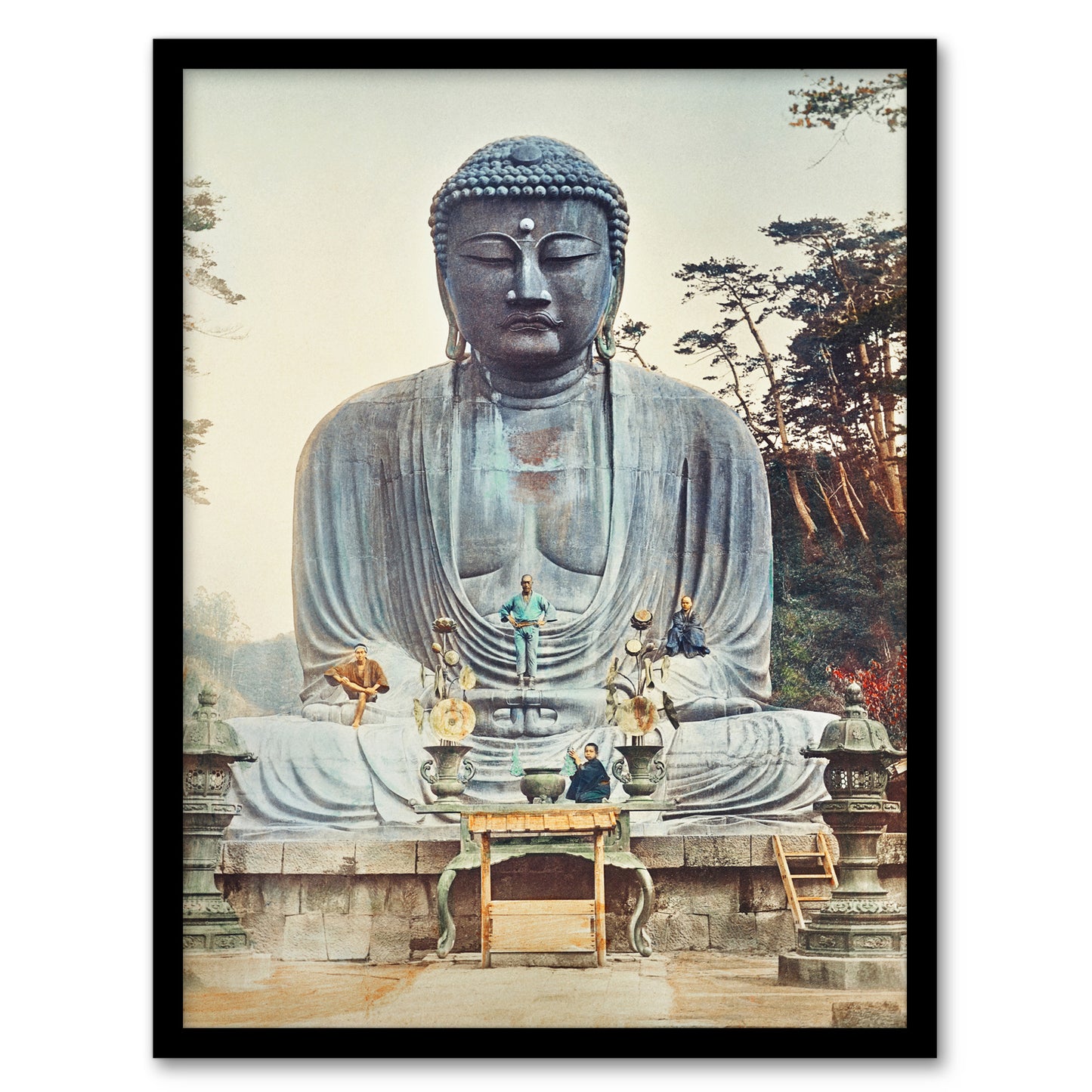 Ogawa Kazumasa Framed Wall Art Print The Bronze Buddha at Kamakura Home Décor