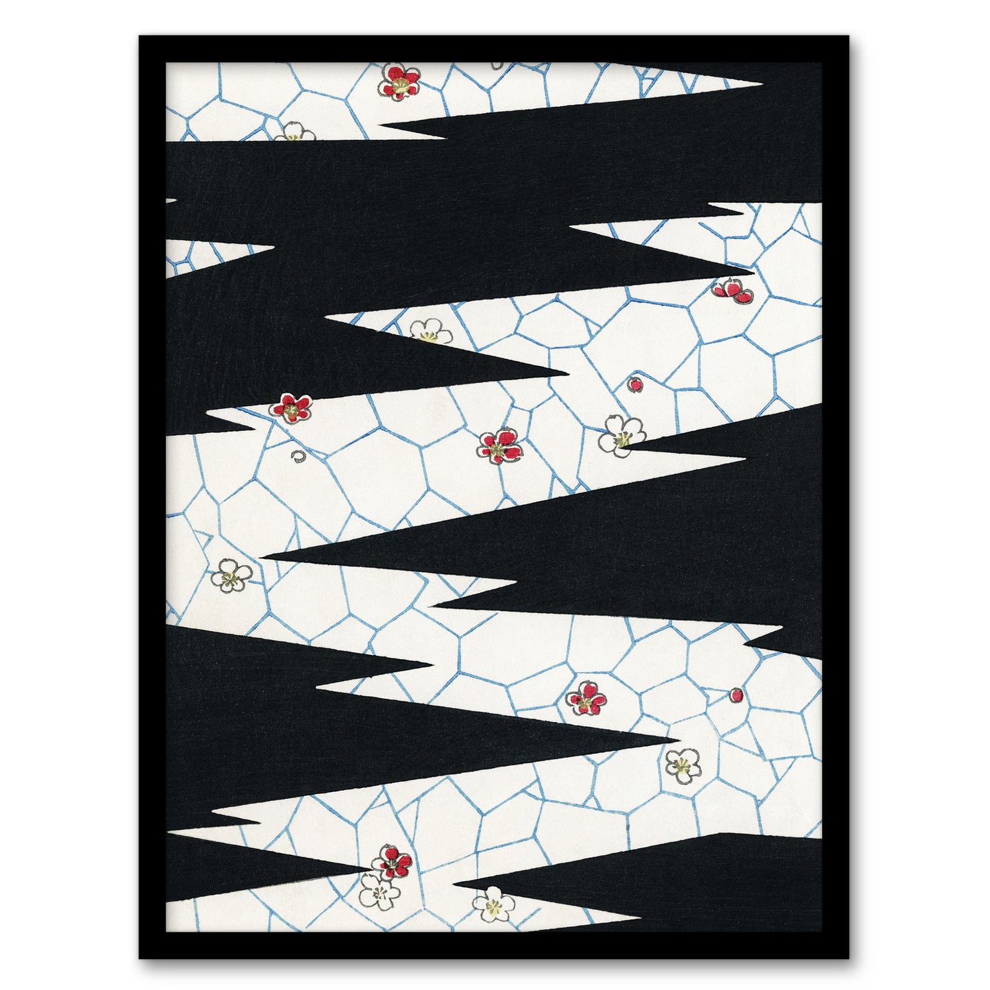 Shin Bijutsukai Framed Wall Art Print Flowers On Footpath Pattern Home Décor