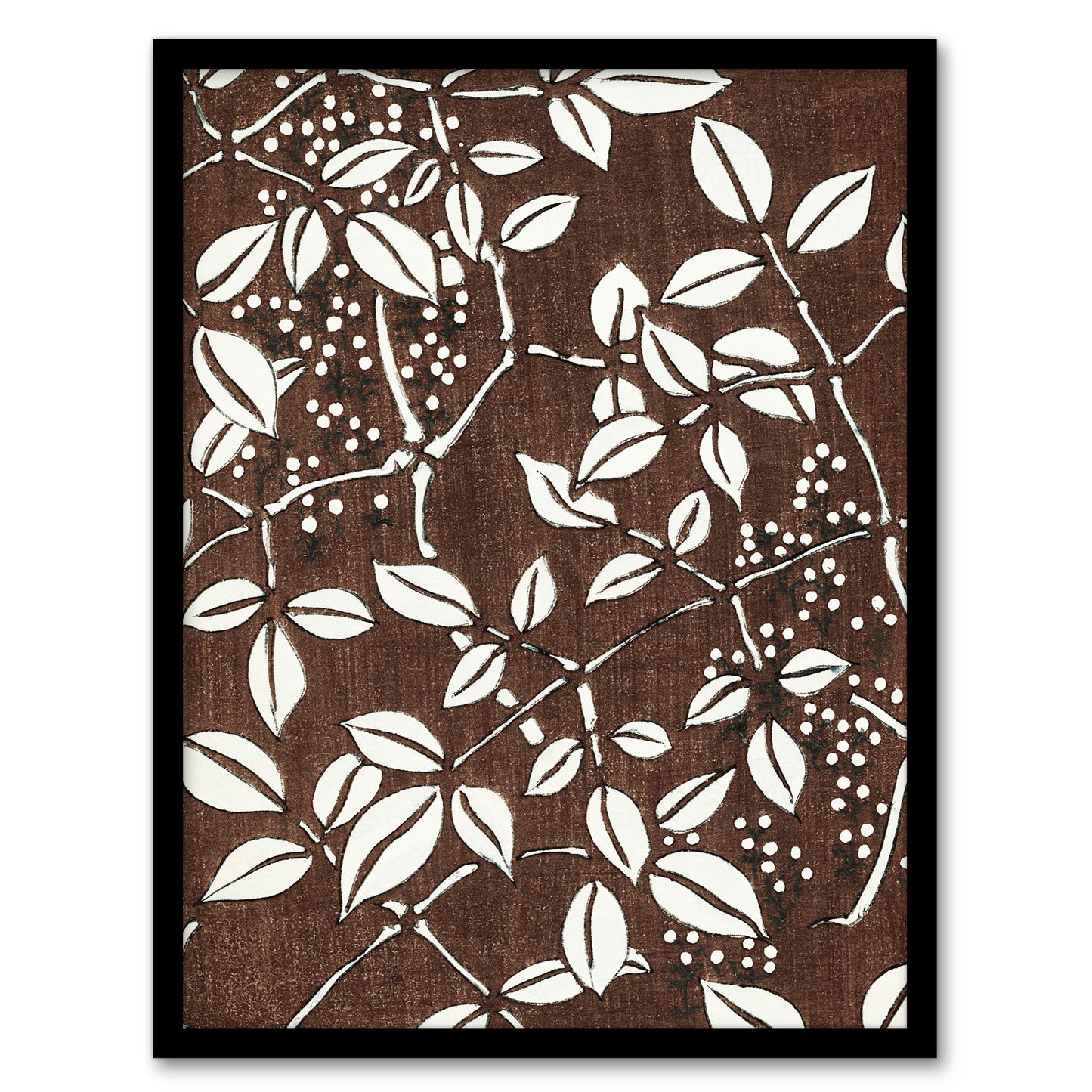 Shin Bijutsukai Framed Wall Art Print Tree Branch and Leaf Pattern Home Décor