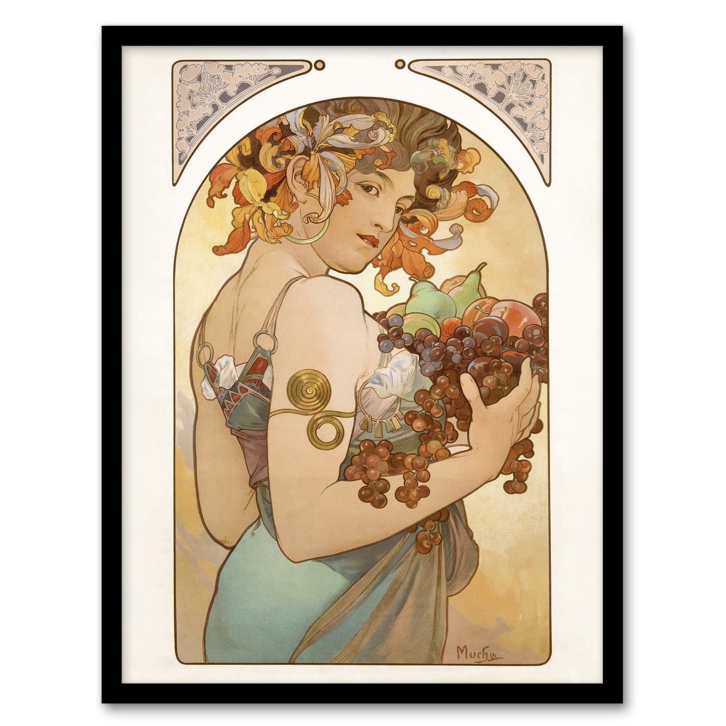 Alphonse Mucha Framed Wall Art Print Woman With Fruit Art Nouveau Home Décor