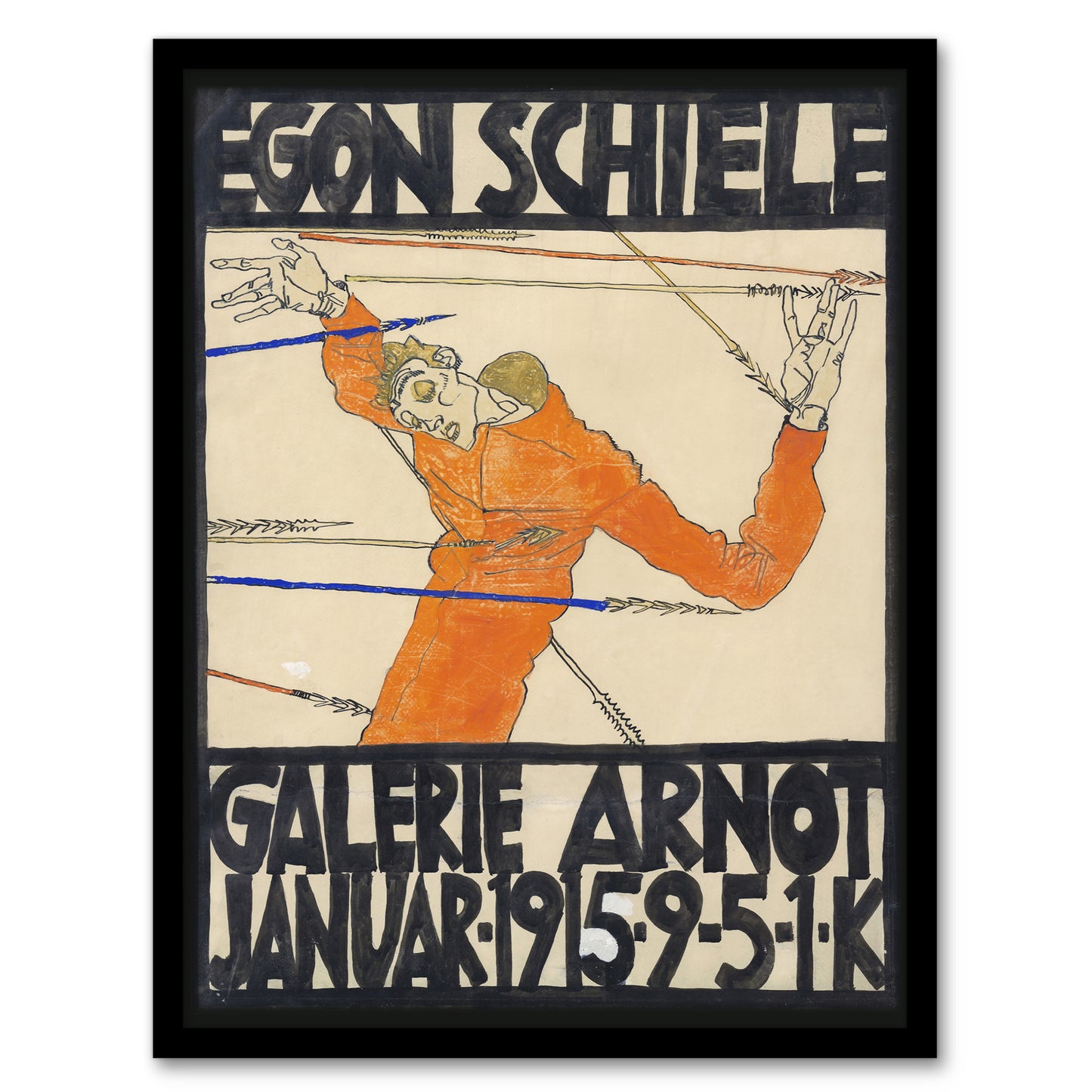 Egon Schiele Framed Wall Art Galerie Arnot 1915 Exhibition Poster Home Décor
