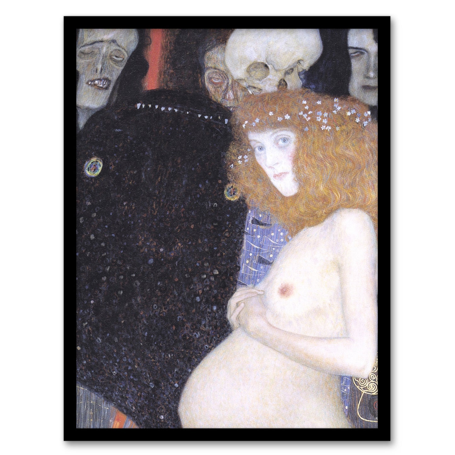 Gustav Klimt Framed Wall Art Print Hope I Pregnant Life Death Rebirth Home Décor