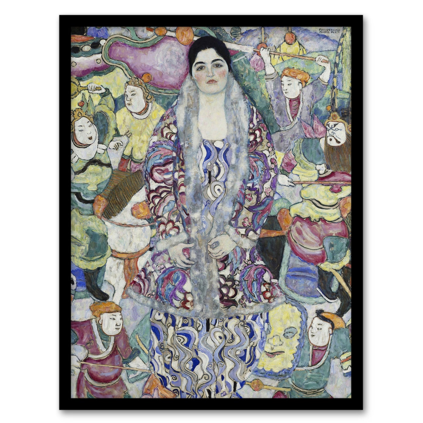 Gustav Klimt Framed Wall Art Print Portrait of Friederike Maria Beer Home Décor