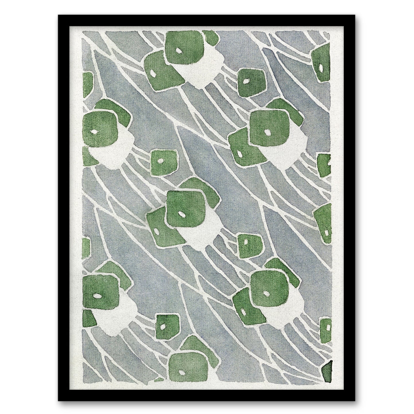 Hannah Borger Overbeck Framed Wall Art Print Green Geometric Pattern Home Décor