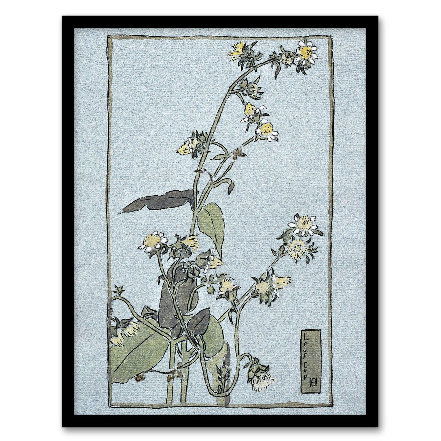 Hannah Borger Overbeck Framed Wall Art Print Leaf Cup Floral Painting Home Décor