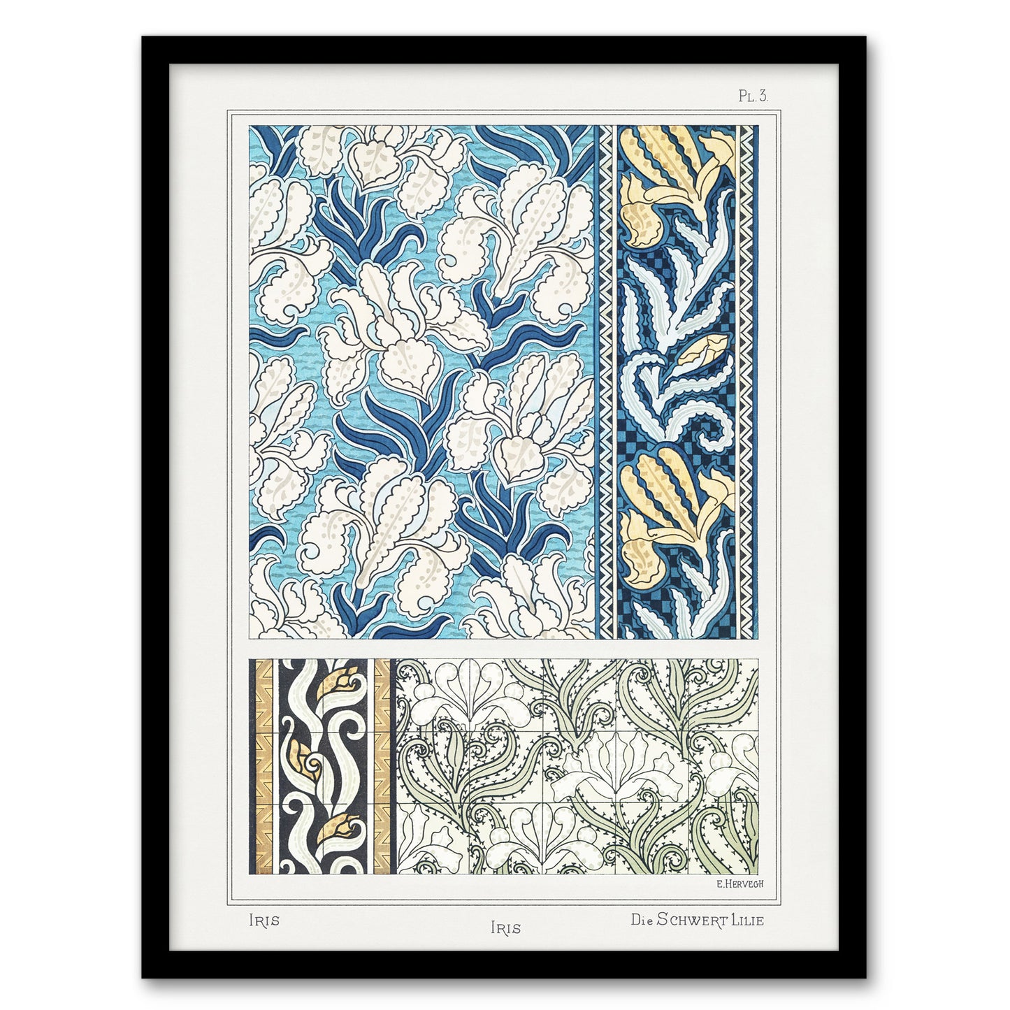 Maurice Pillard Verneuil Framed Wall Art Print Iris Flower Ornamental Home Décor