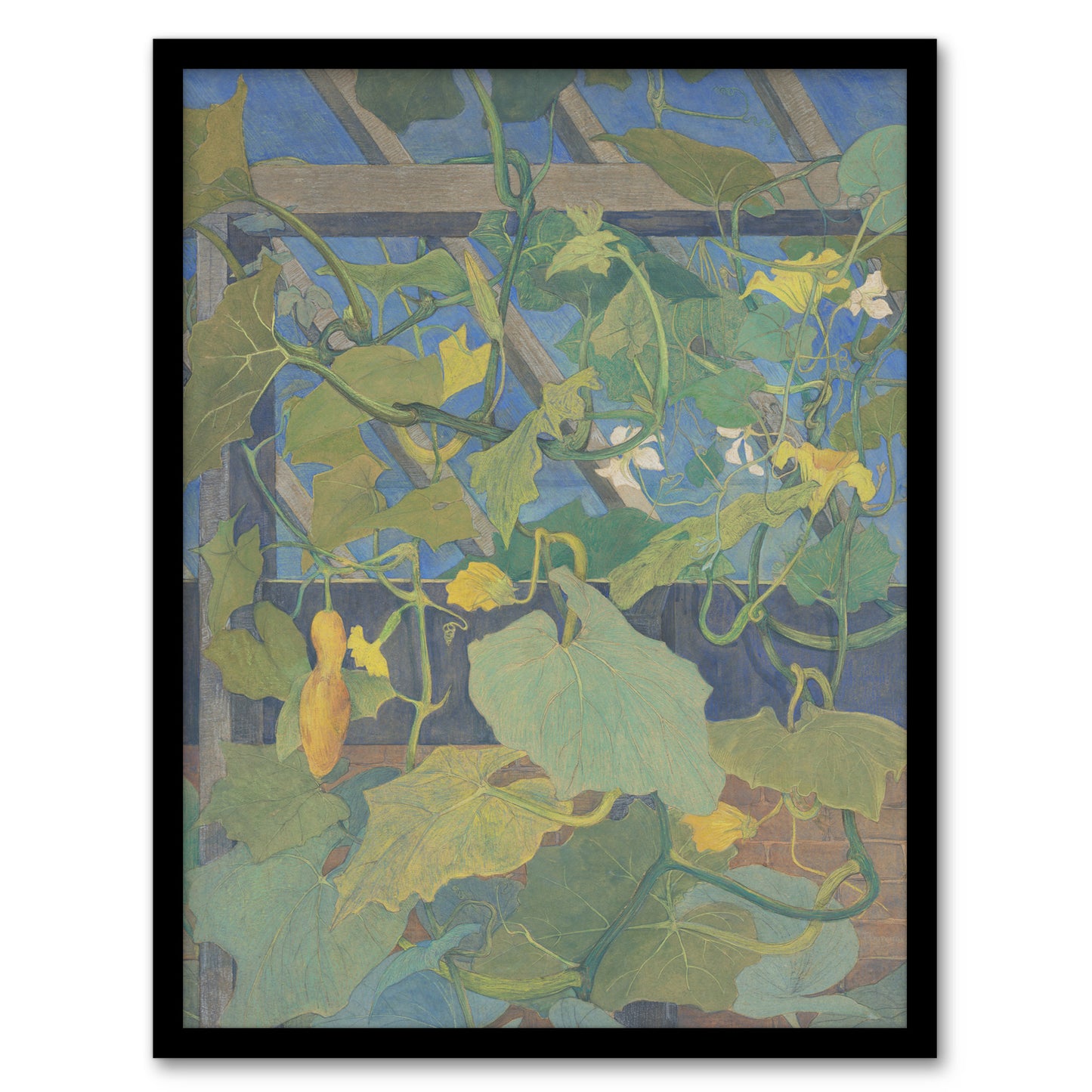 Theo van Hoytema Framed Wall Art Print Greenhouse Ornamental Gourds Home Décor