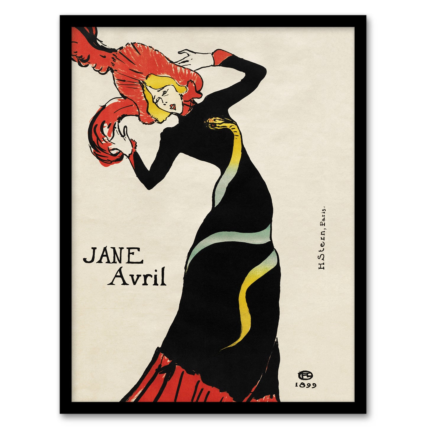 Toulouse Lautrec Framed Wall Art Jane Avril Snake Dress Portrait Home Décor