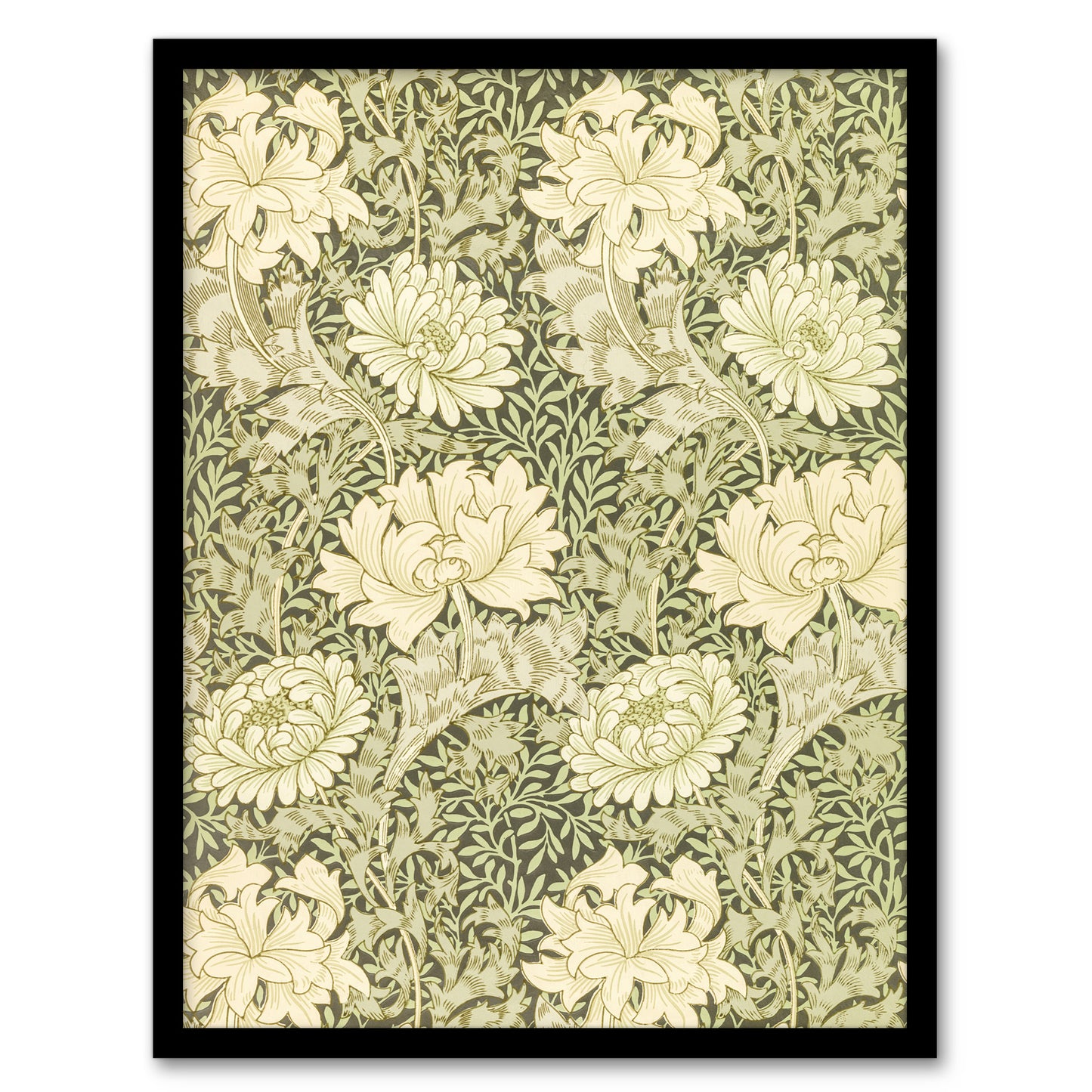 William Morris Framed Wall Art Print Chrysanthemum Flower Pattern Home Décor