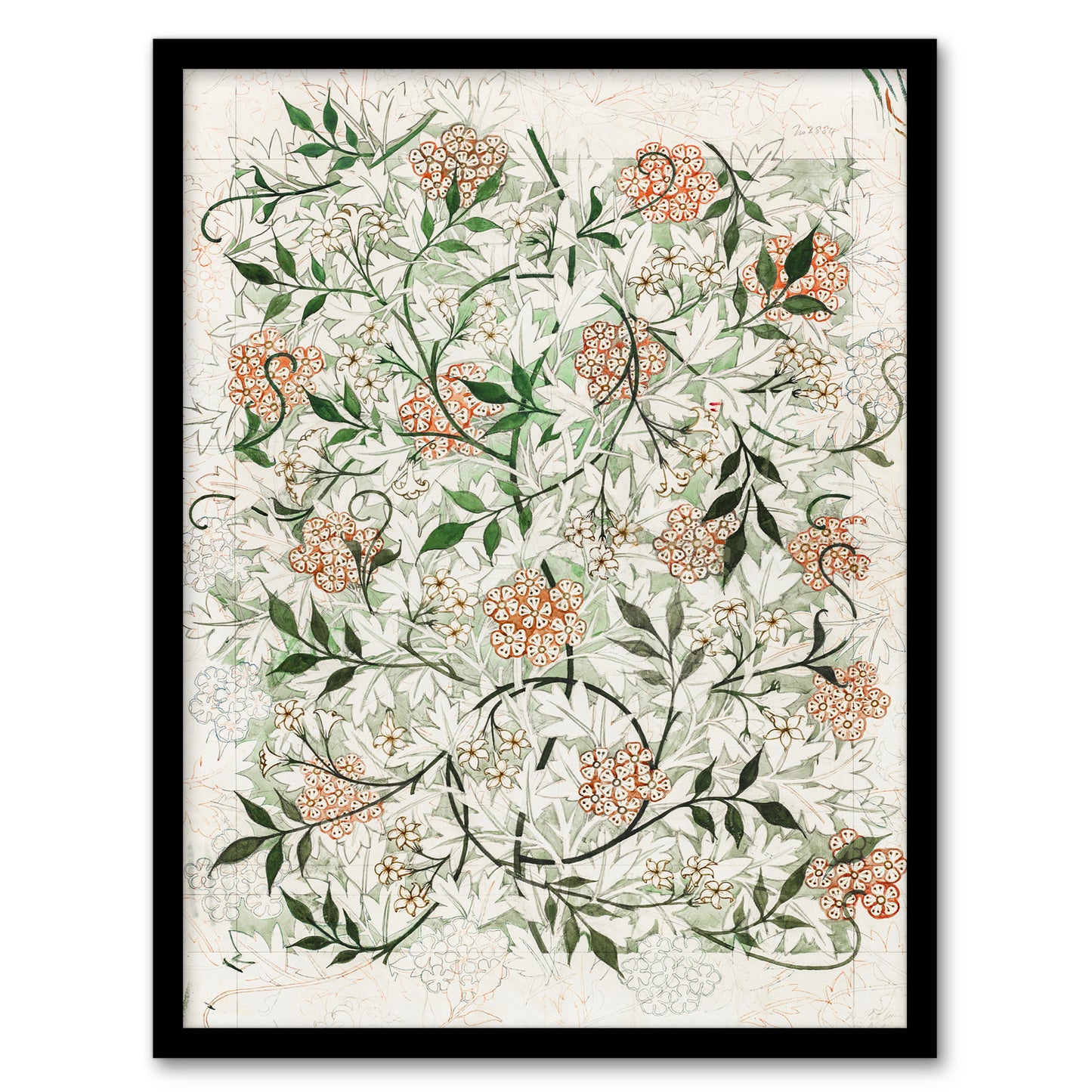William Morris Framed Wall Art Print Wild Jasmine Floral Pattern Home Décor