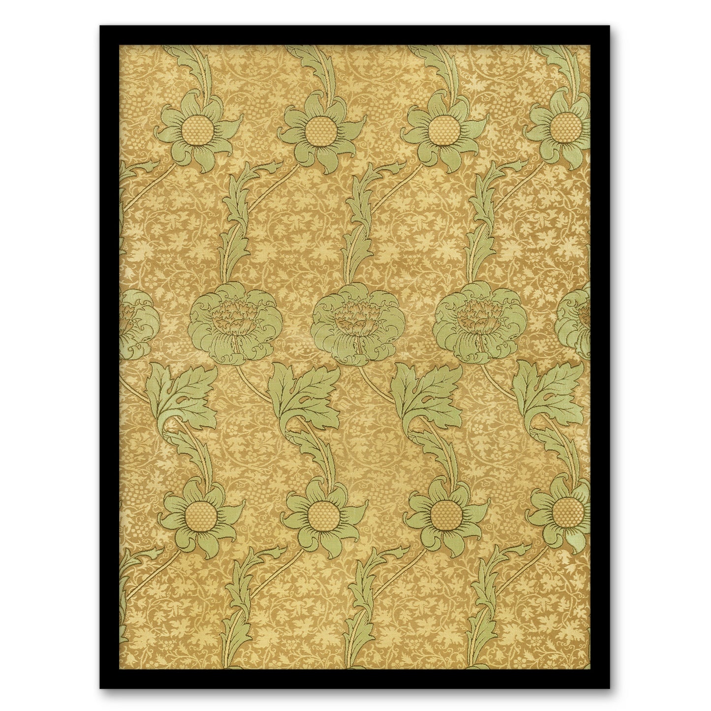 William Morris Framed Wall Art Kennet Floral Pattern Orange Green Home Décor