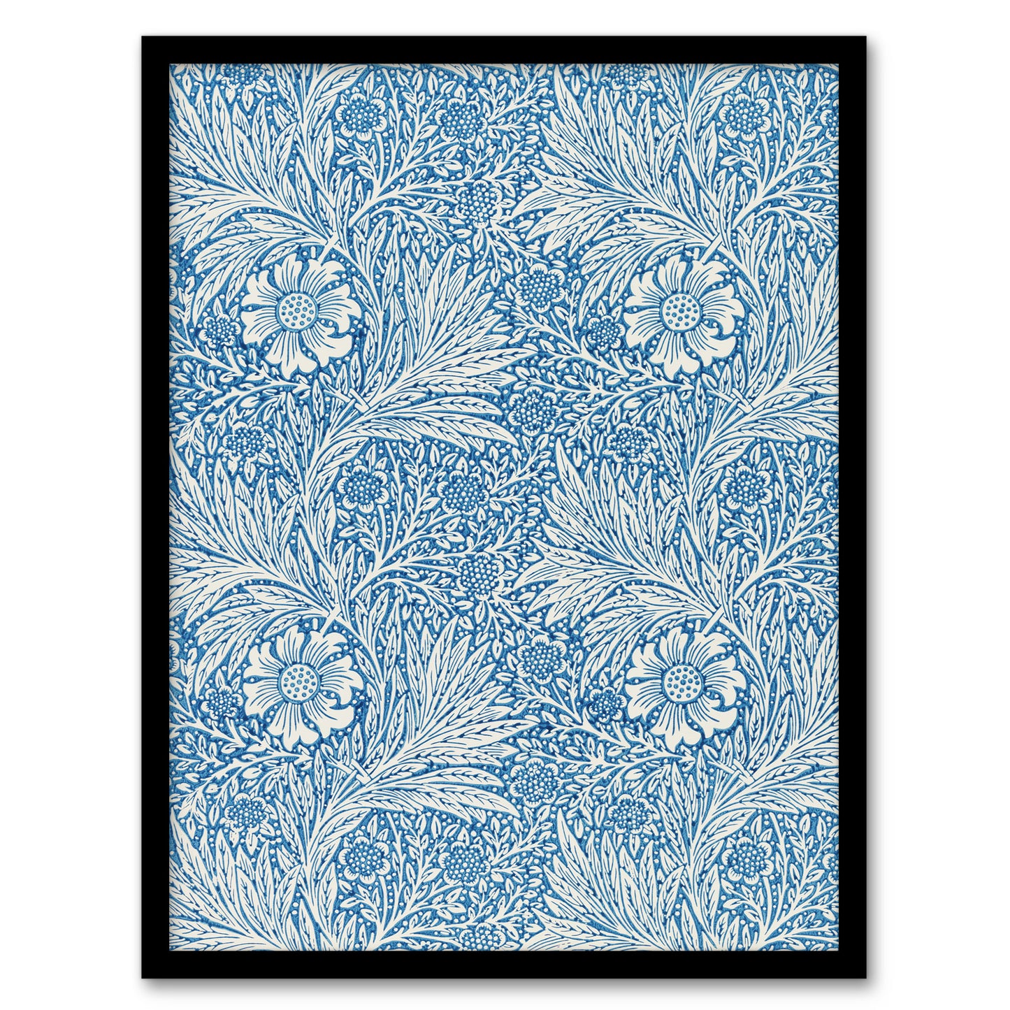 William Morris Framed Wall Art Print Marigold Flower Blue Pattern Home Décor