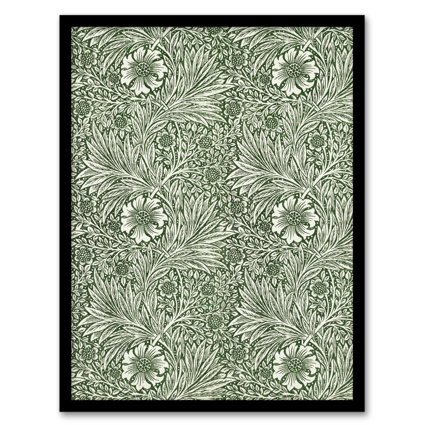 William Morris Framed Wall Art Print Marigold Flower Green Pattern Home Décor