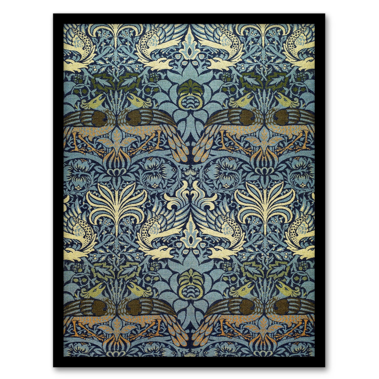 William Morris Framed Wall Art Print Peacock and Dragon Pattern Home Décor