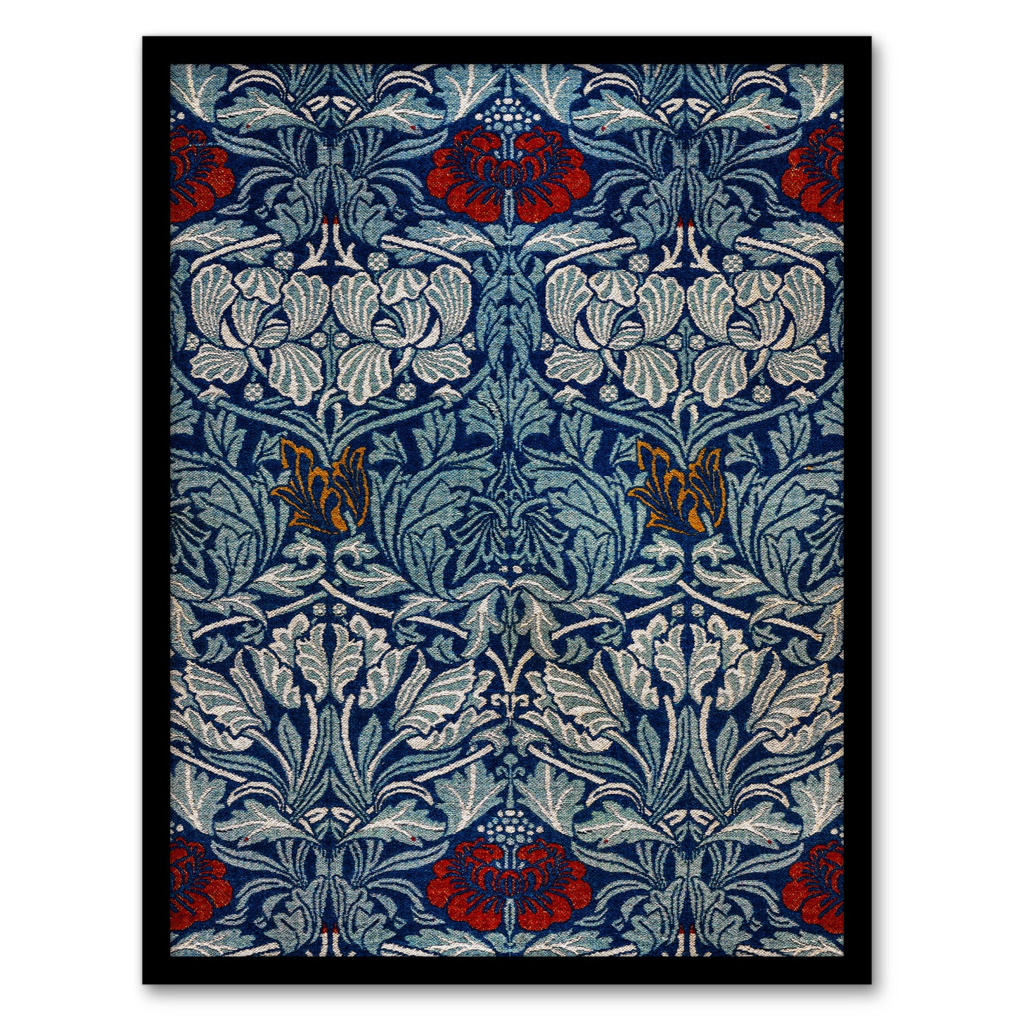 William Morris Framed Wall Art Print Tulip and Rose Floral Pattern Home Décor
