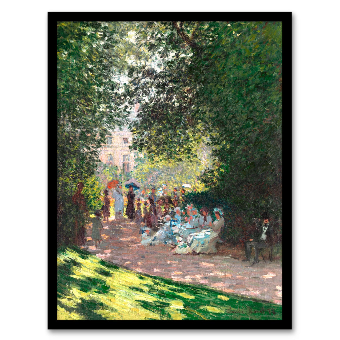Claude Monet Framed Wall Art Print Monceau Park in the Afternoon Home Décor