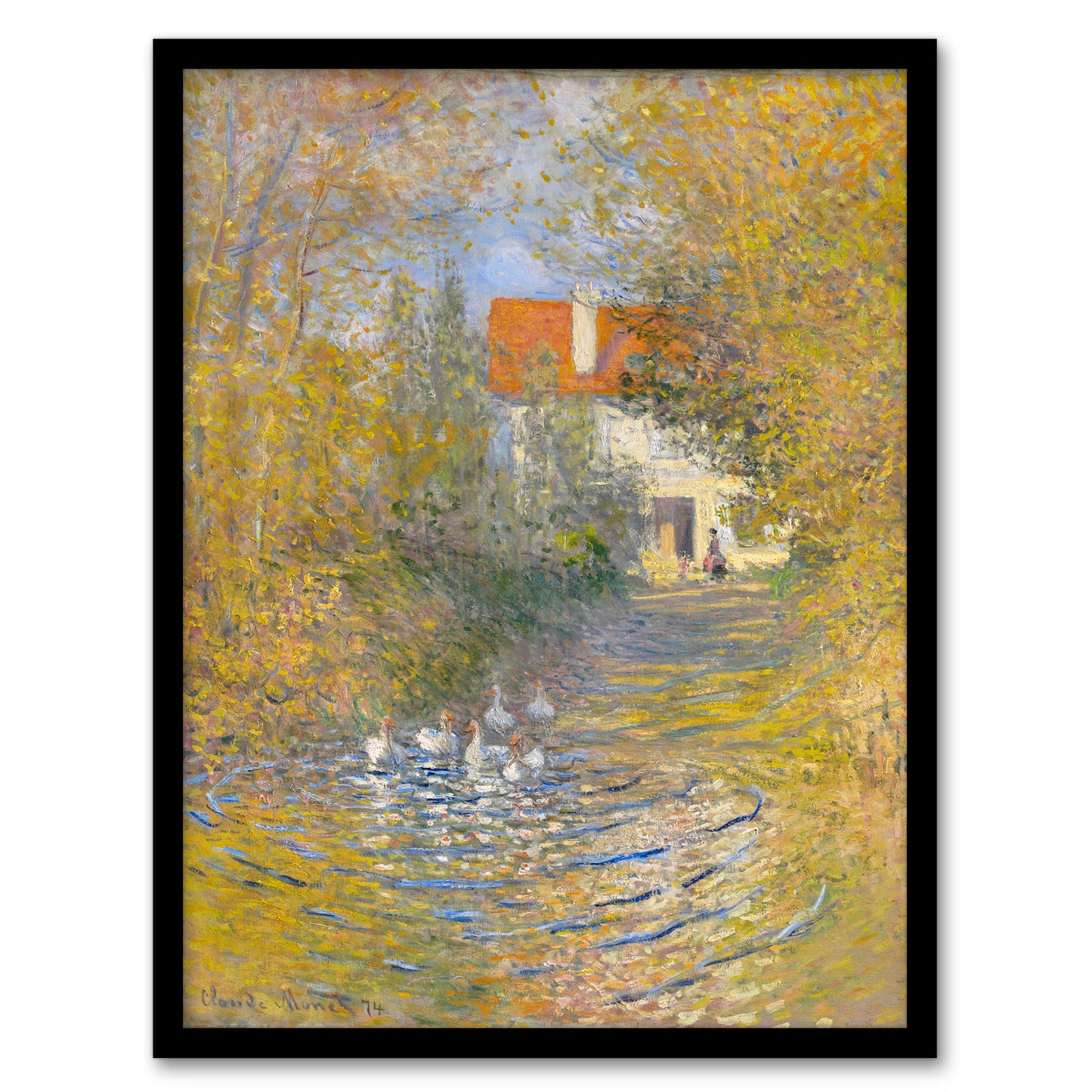 Claude Monet Framed Wall Art Print The Geese Impressionist Painting Home Décor