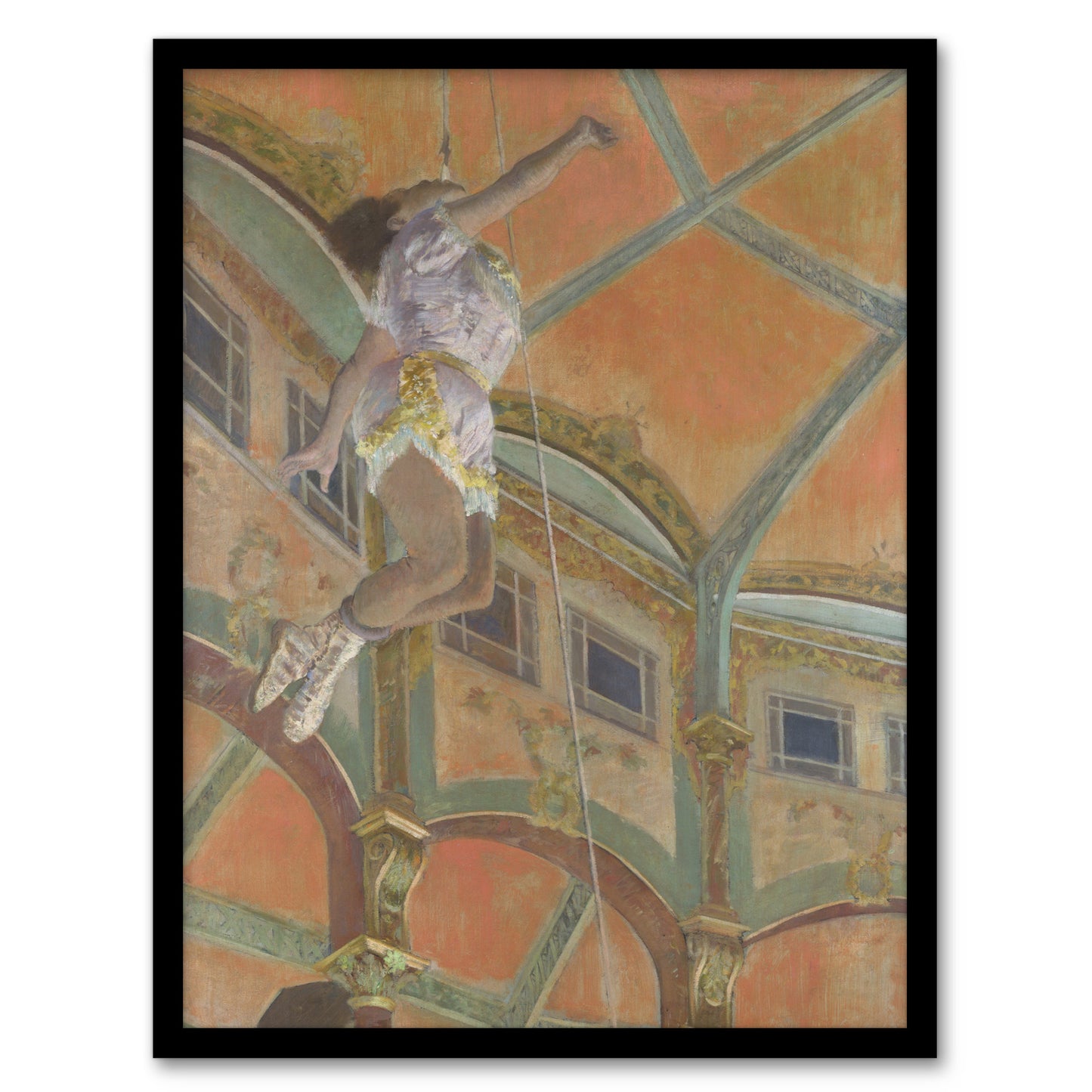 Edgar Degas Framed Wall Art Acrobat Miss La La at Cirque Fernando Home Décor
