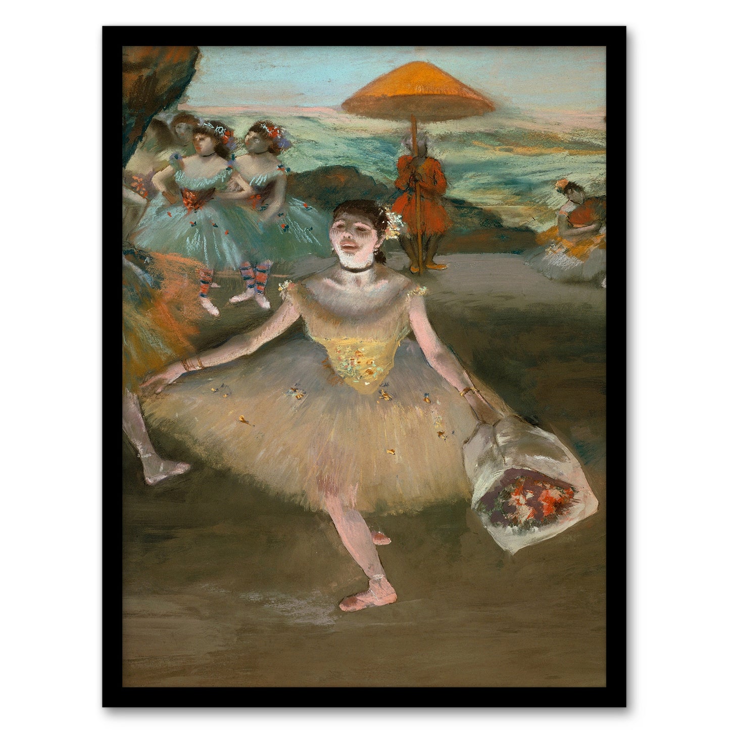 Edgar Degas Framed Wall Art Print Dancer with Bouquet Bowing Home Décor